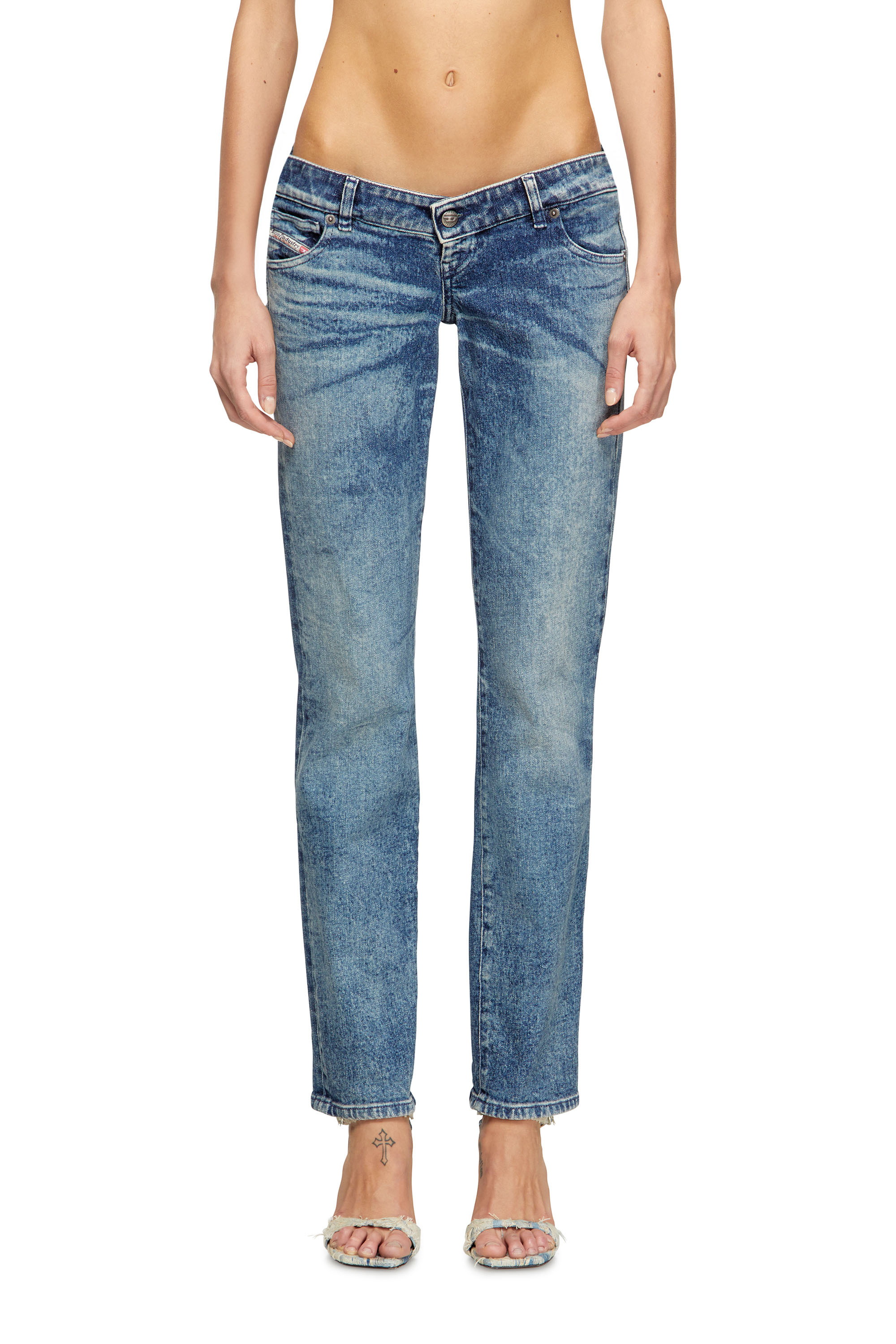 Diesel - Regular Jeans D-Waisty 007DI Donna, Blu medio - Image 1