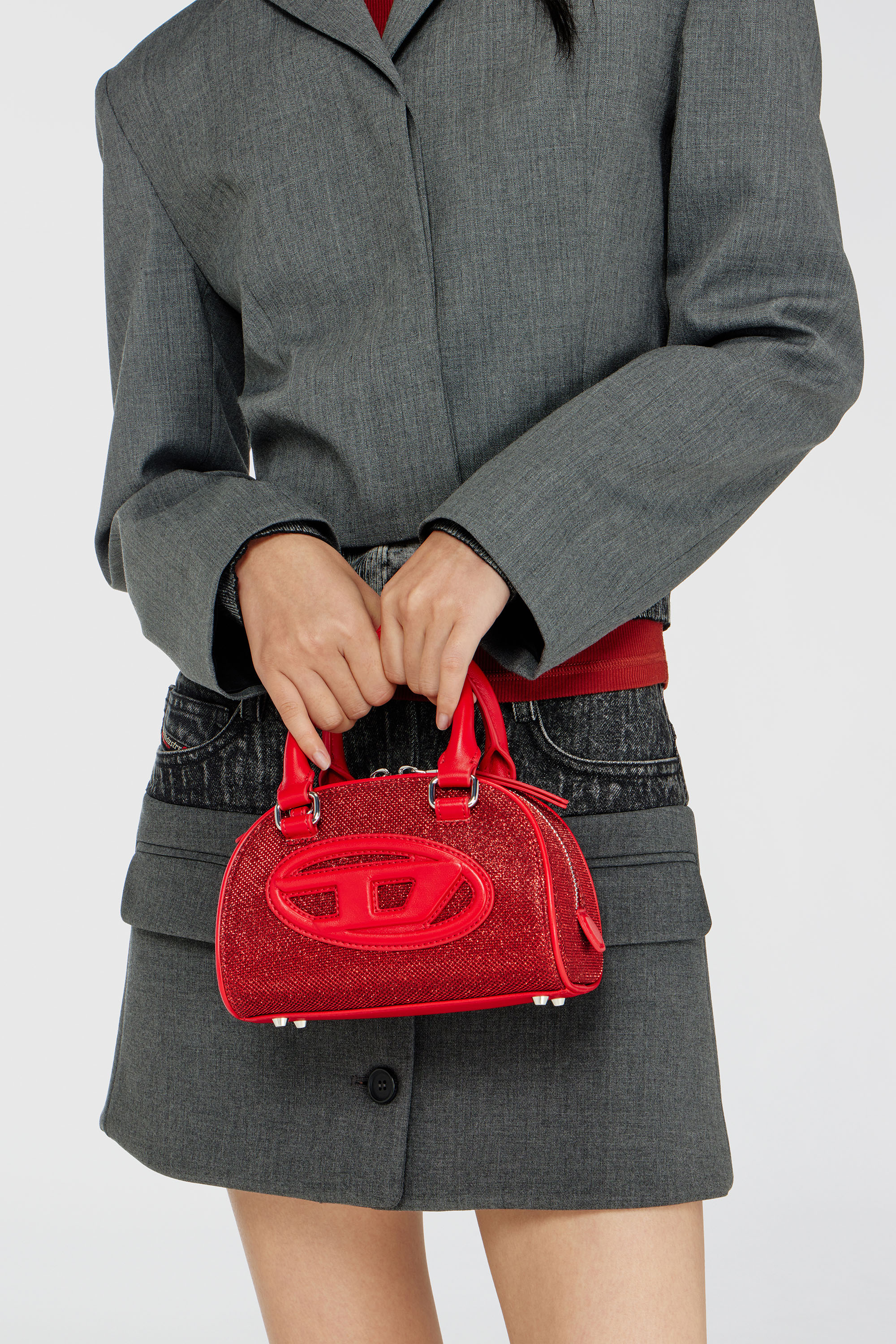 1DR Dome - Borsa bowling piccola in tessuto lurex