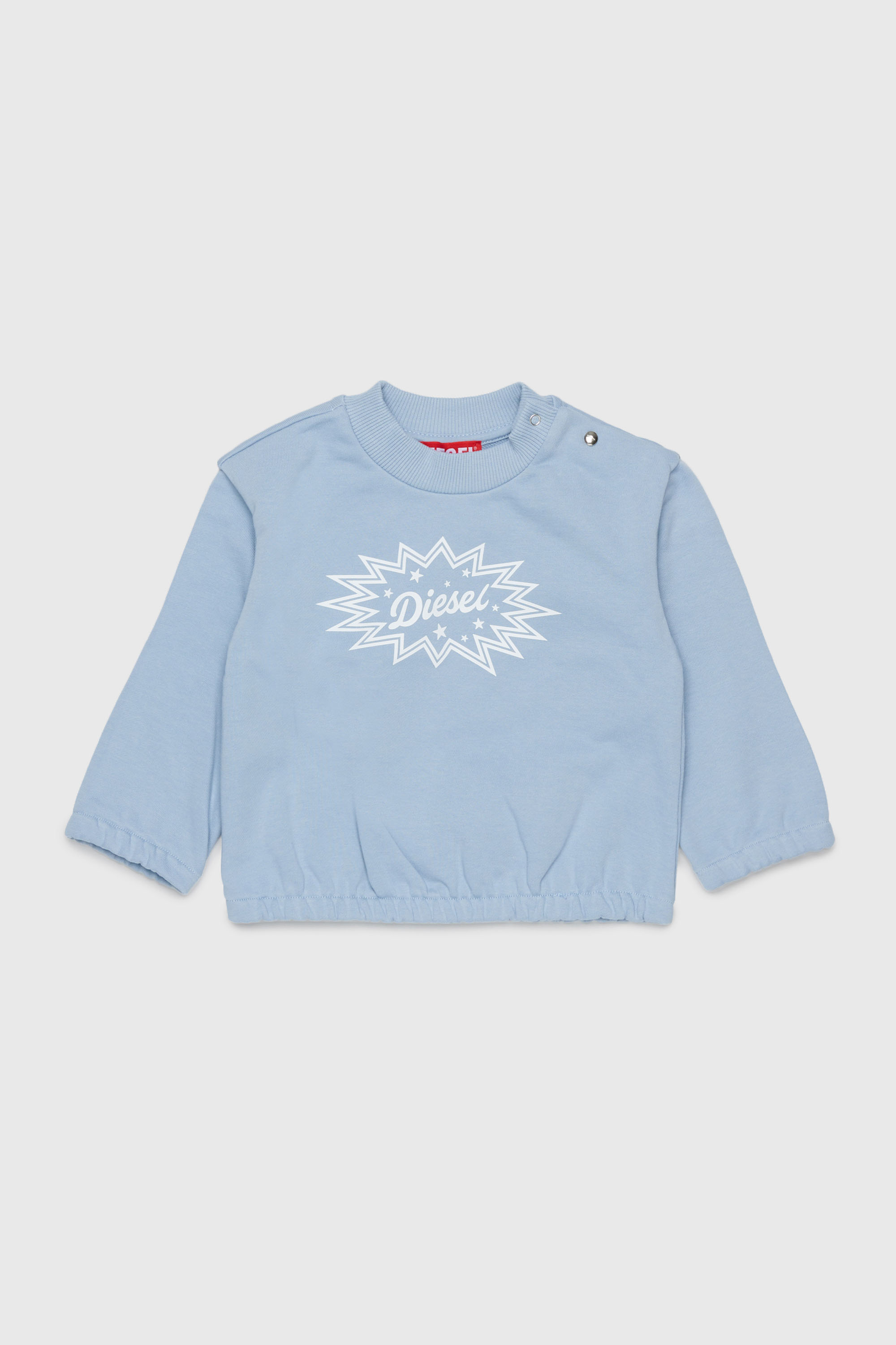 Diesel - SFUMB, Felpa in cotone con stampa logo starburst Donna in Blu - 1