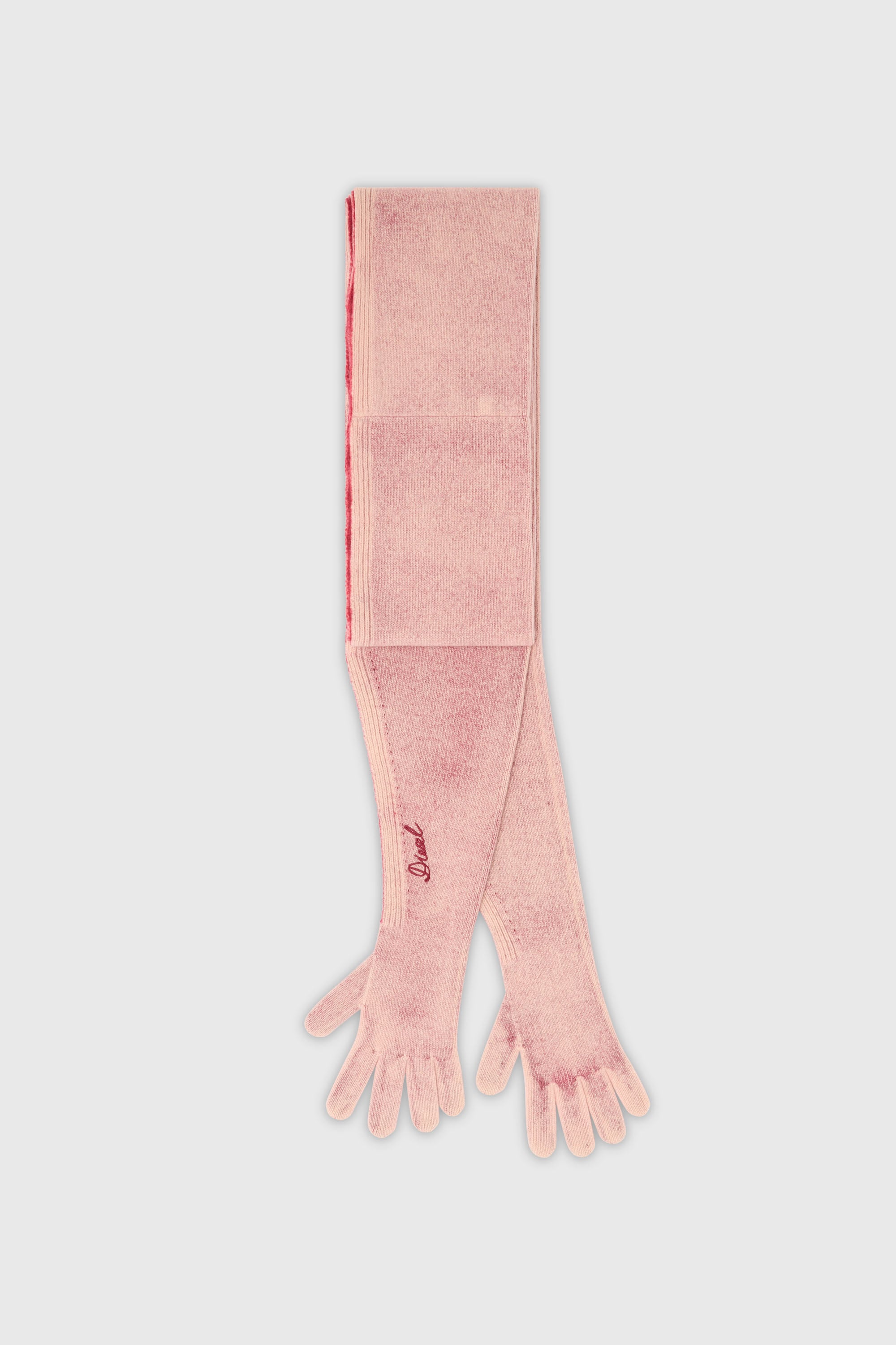 Diesel - K-EVIN, Guanto-sciarpa ibrido in lana bicolore Unisex in Rosa - 1