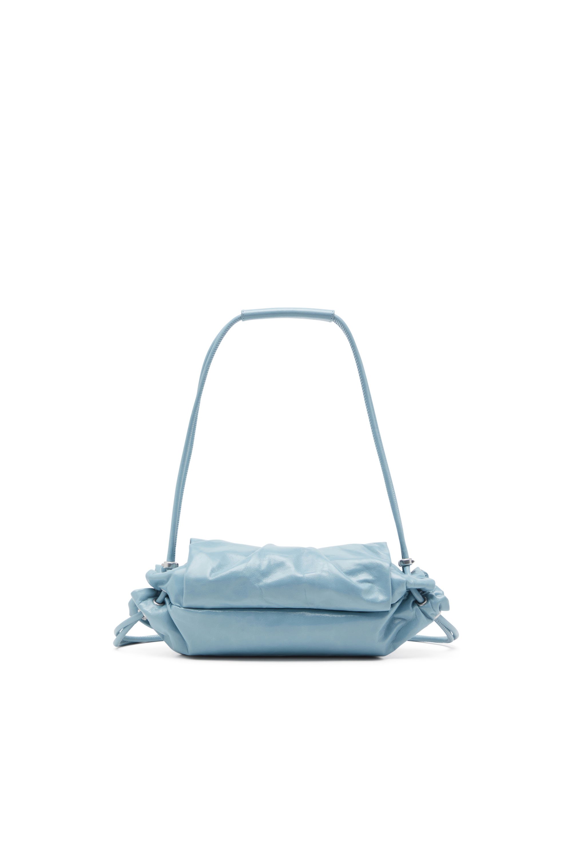 Diesel - SCRUNCH-D SHOULDER S, Borsa a spalla arricciata in pelle lucida Donna in Blu - 2