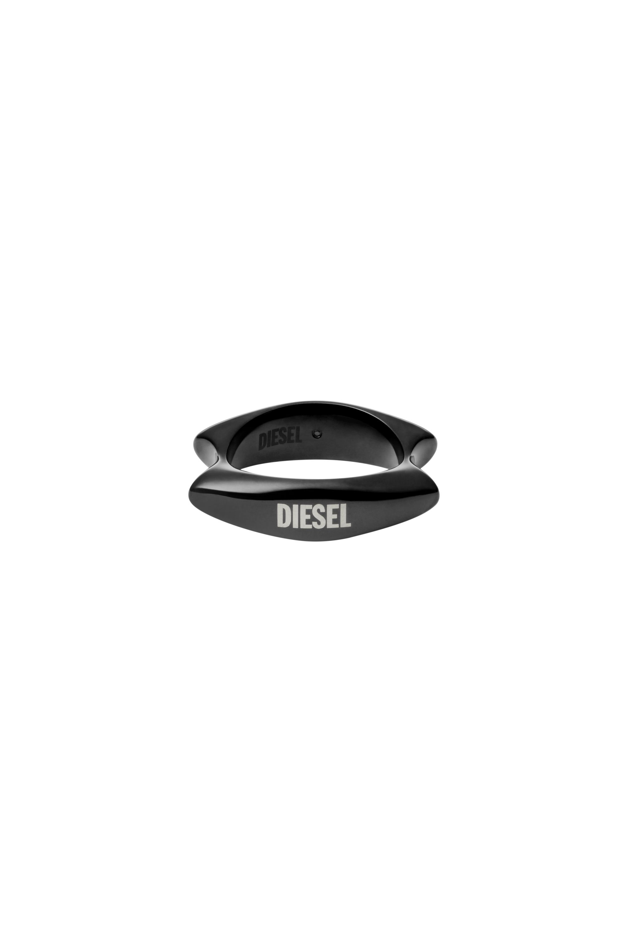 Diesel - DX1632001 JEWELLERY, Anello a fascia in acciaio nero Unisex in Nero - 2