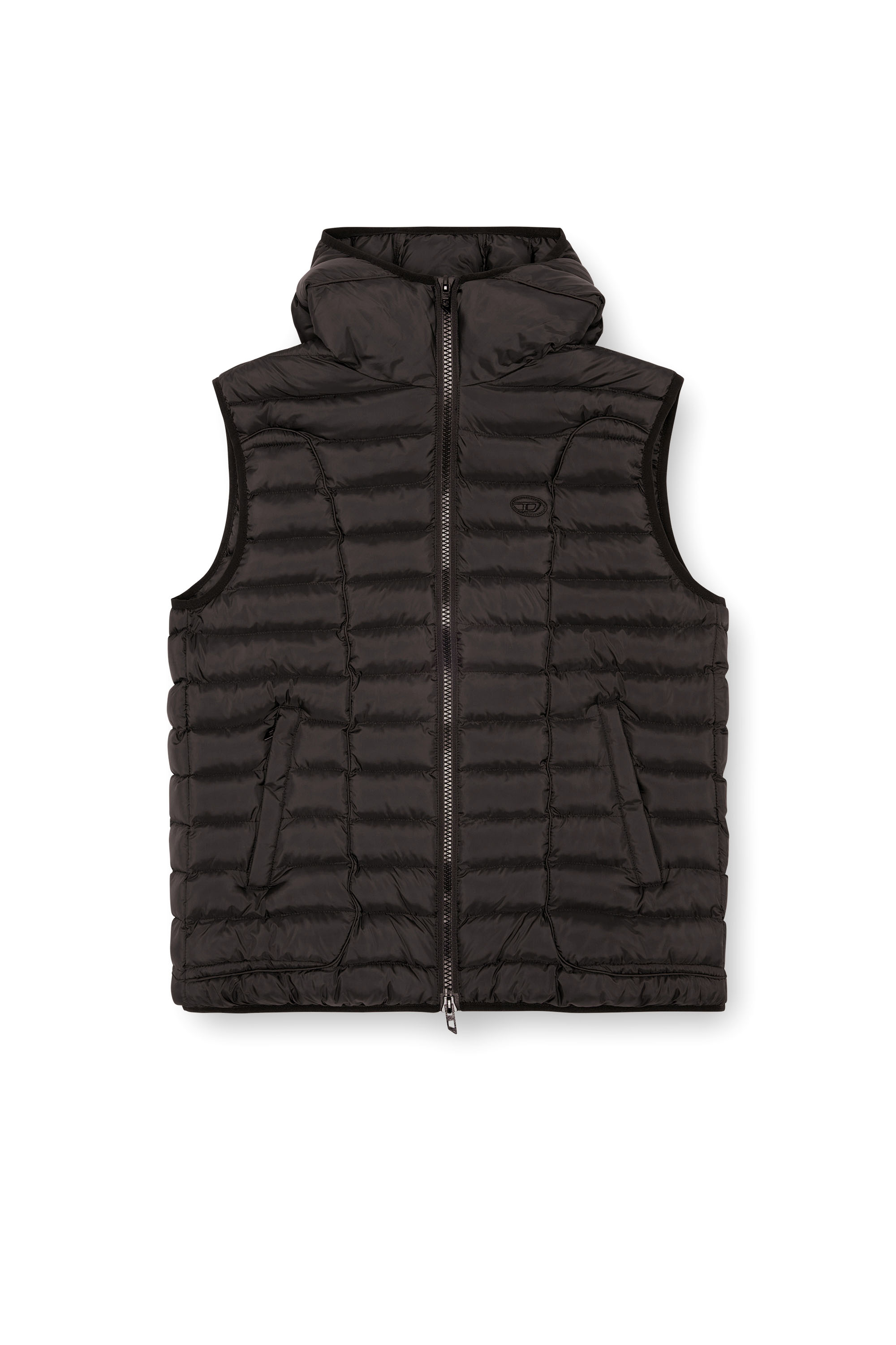 Diesel - W-TEMPLE, Gilet imbottito in nylon leggero Uomo in Nero - 2