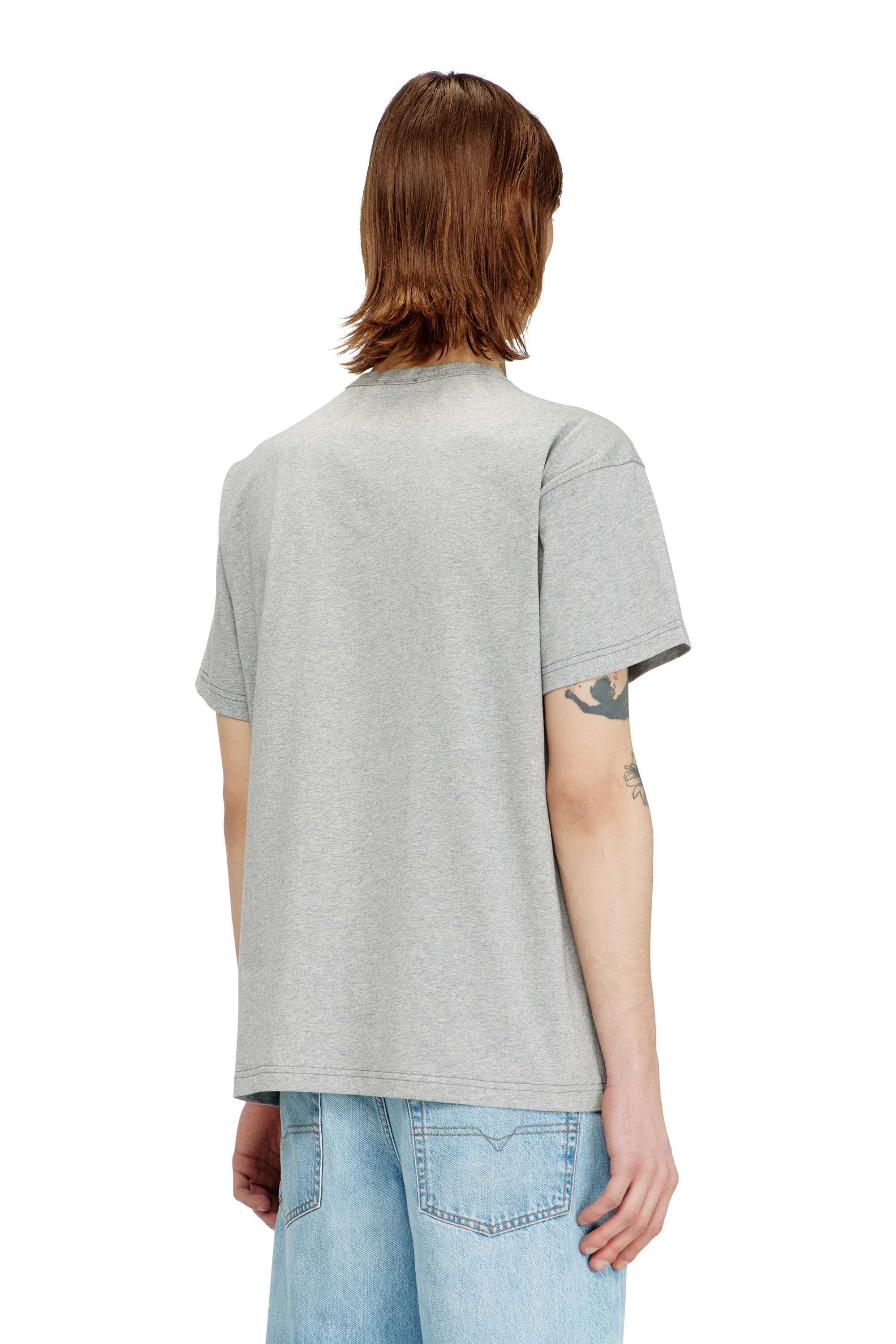 Diesel - T-NORM-DOLPHIN, T-shirt con stampa di delfino e logo Uomo in Grigio - 4