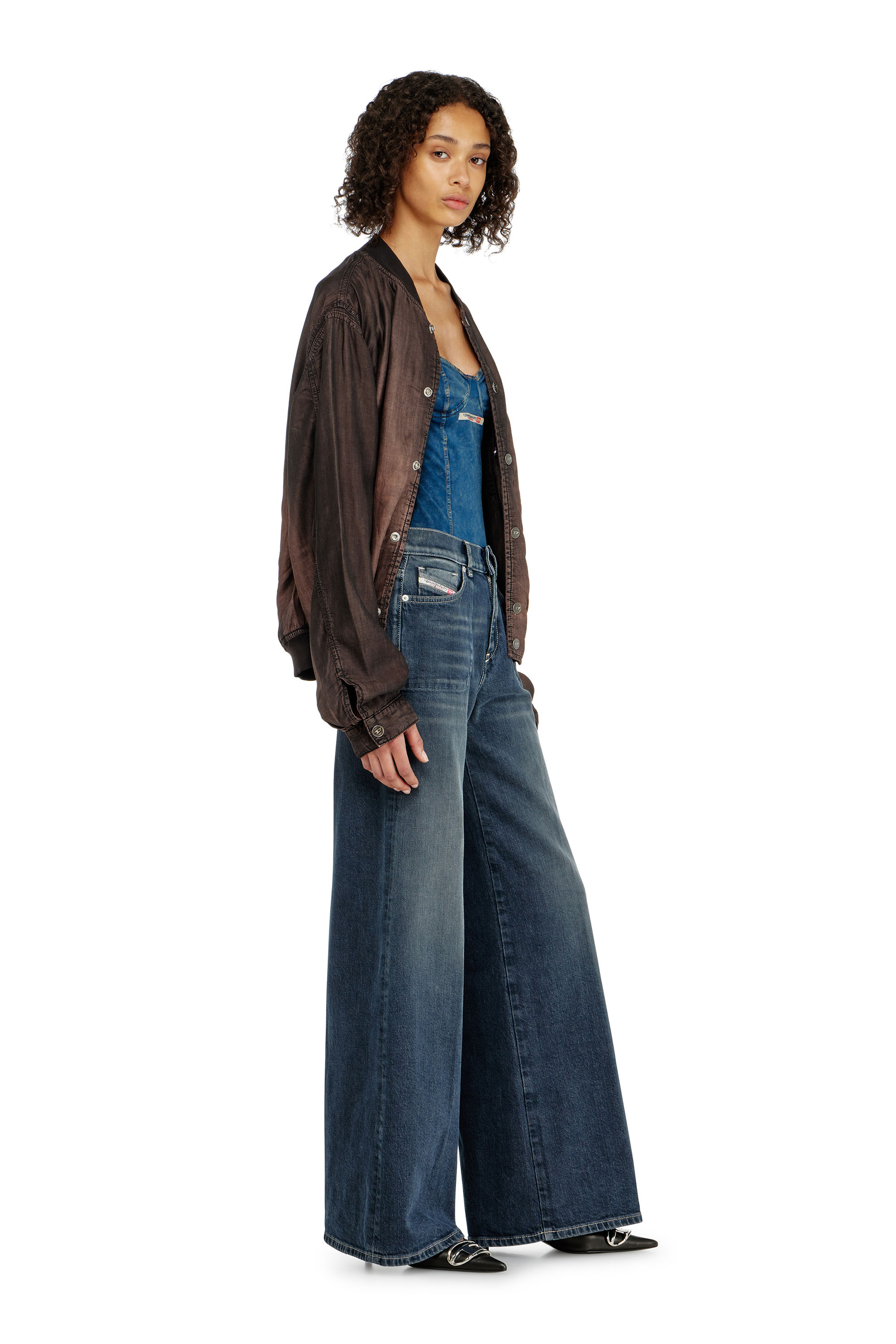 Diesel - Flare Jeans 1978 D-Akemi 007EI Donna, Blu Scuro - Image 2