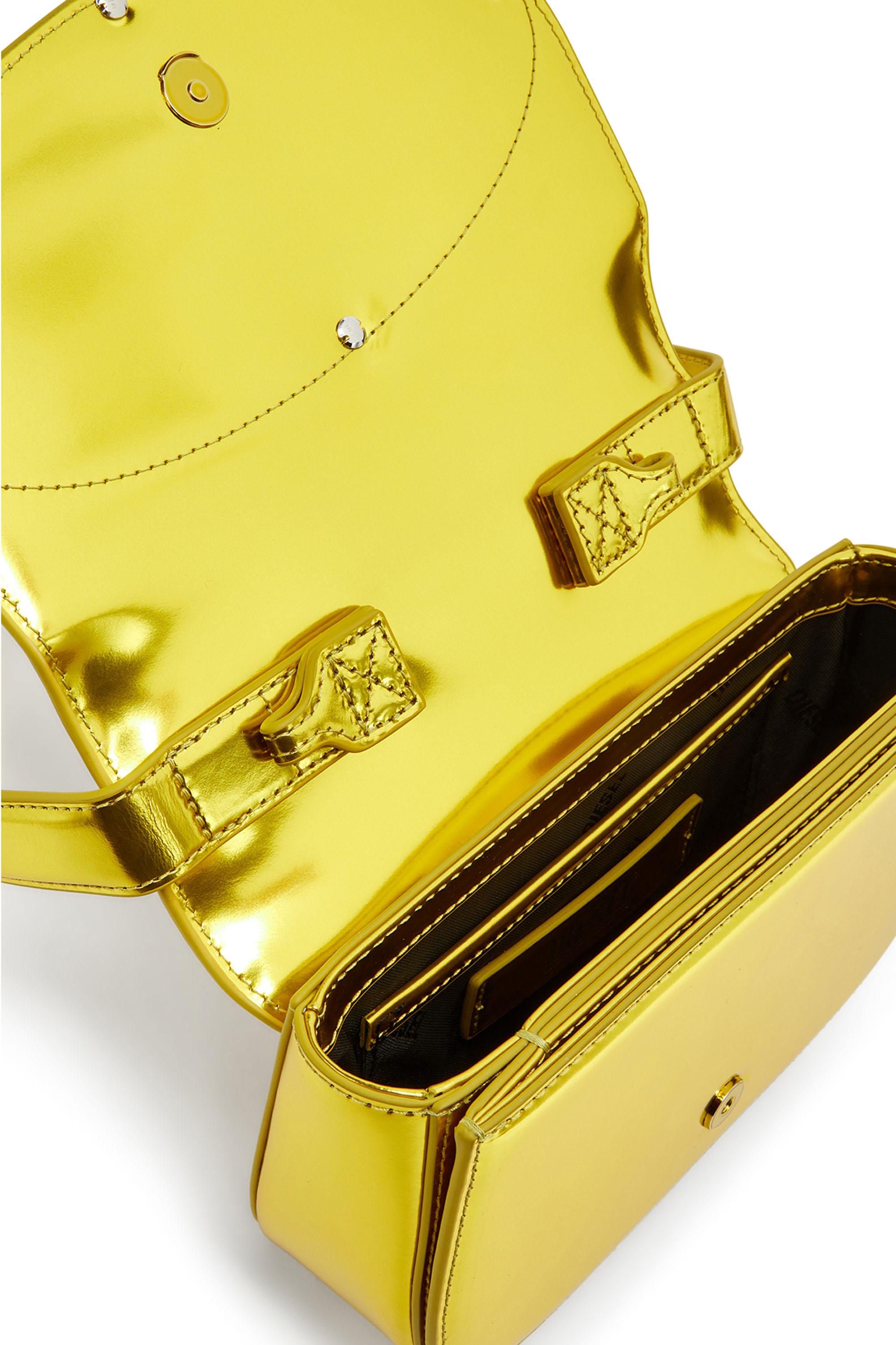 Diesel - 1DR, 1DR-Iconica borsa a spalla in pelle specchiata Donna in Giallo - 4