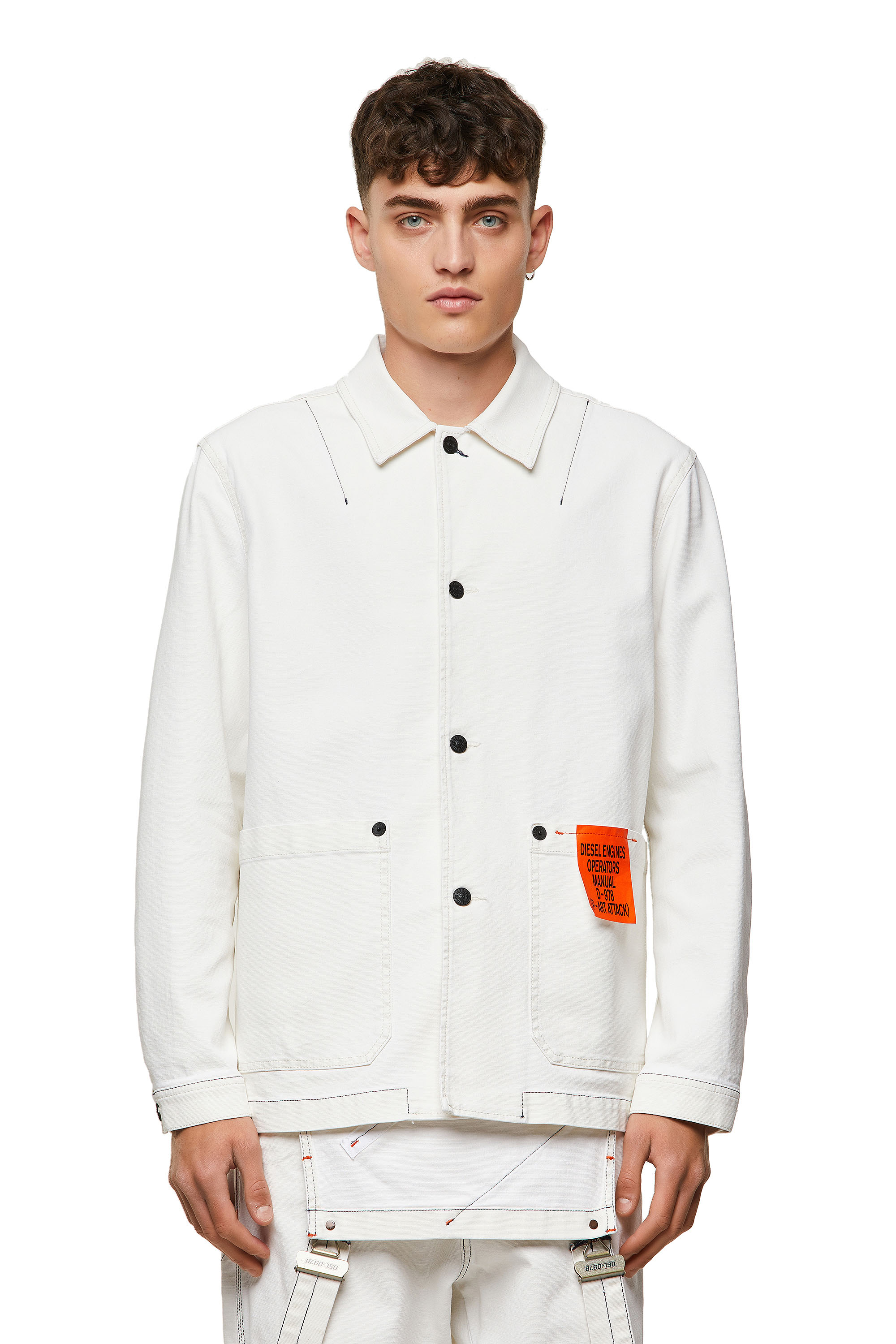 D-ROLK-SP2, Bianco - Giacche in denim