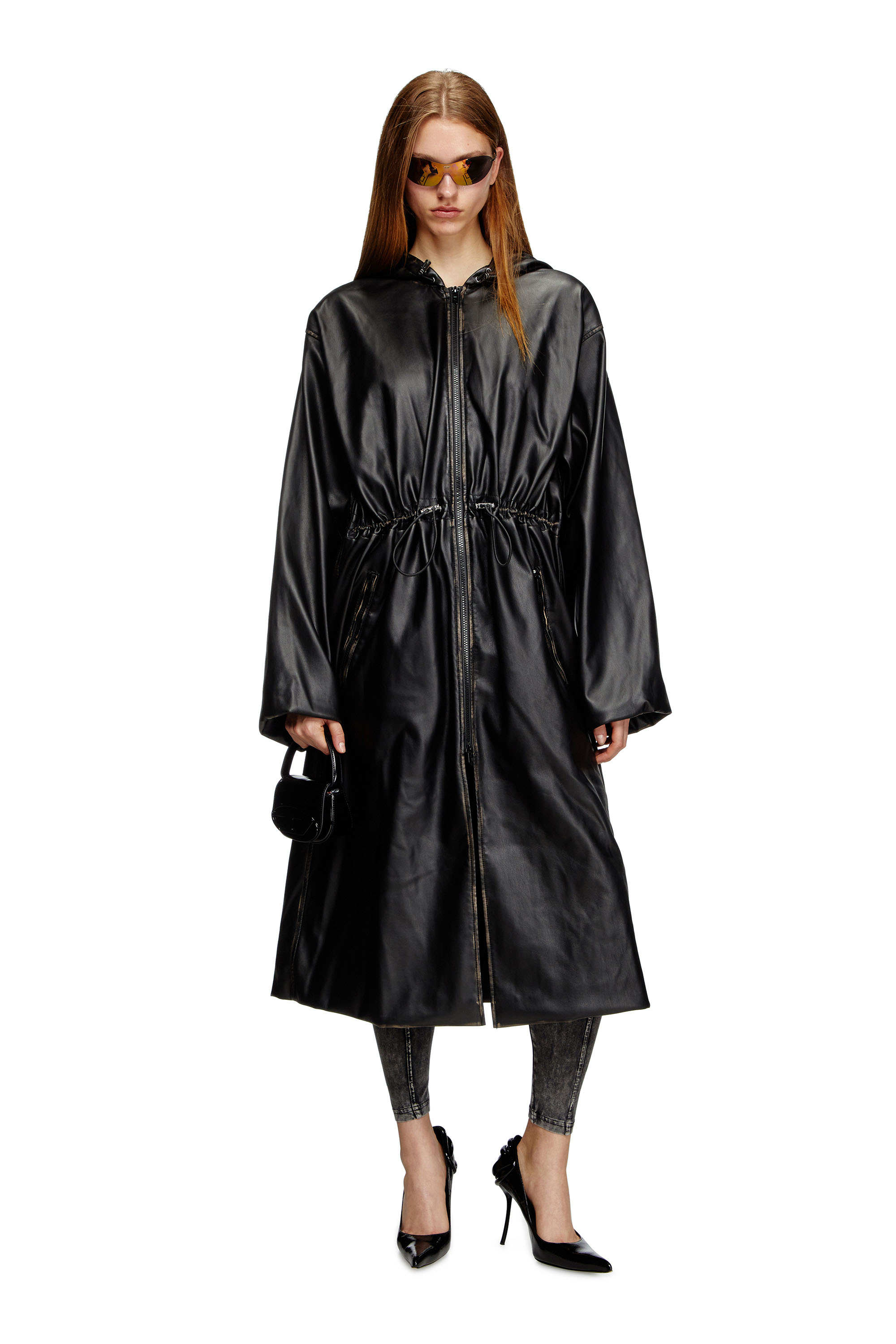 Diesel - G-LARY, Cappotto utility con cappuccio e trattamenti distressed Unisex in Nero - 1