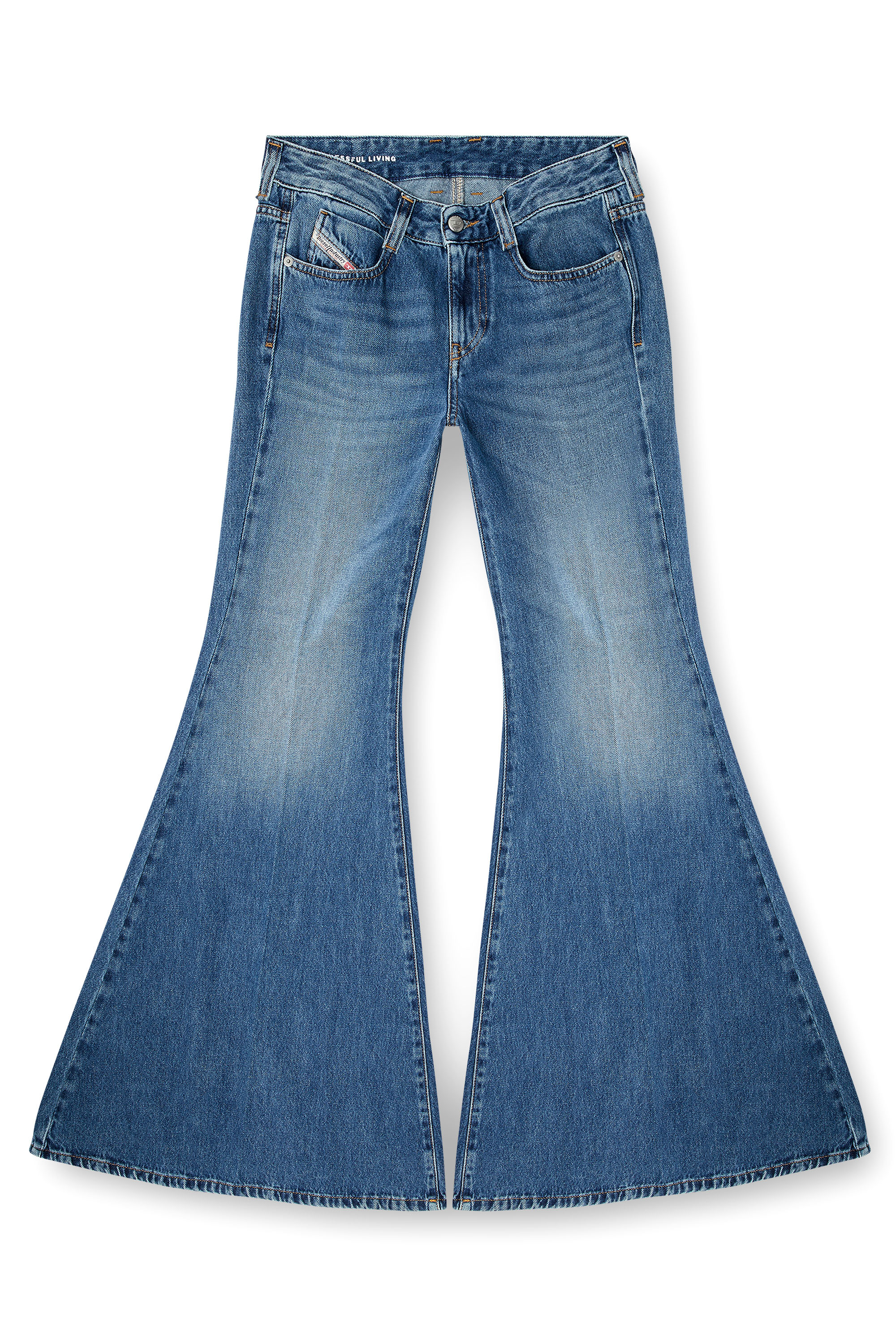 Diesel - Flare Jeans 1970 D-Bleess 09M56 Donna, Blu medio - Image 3