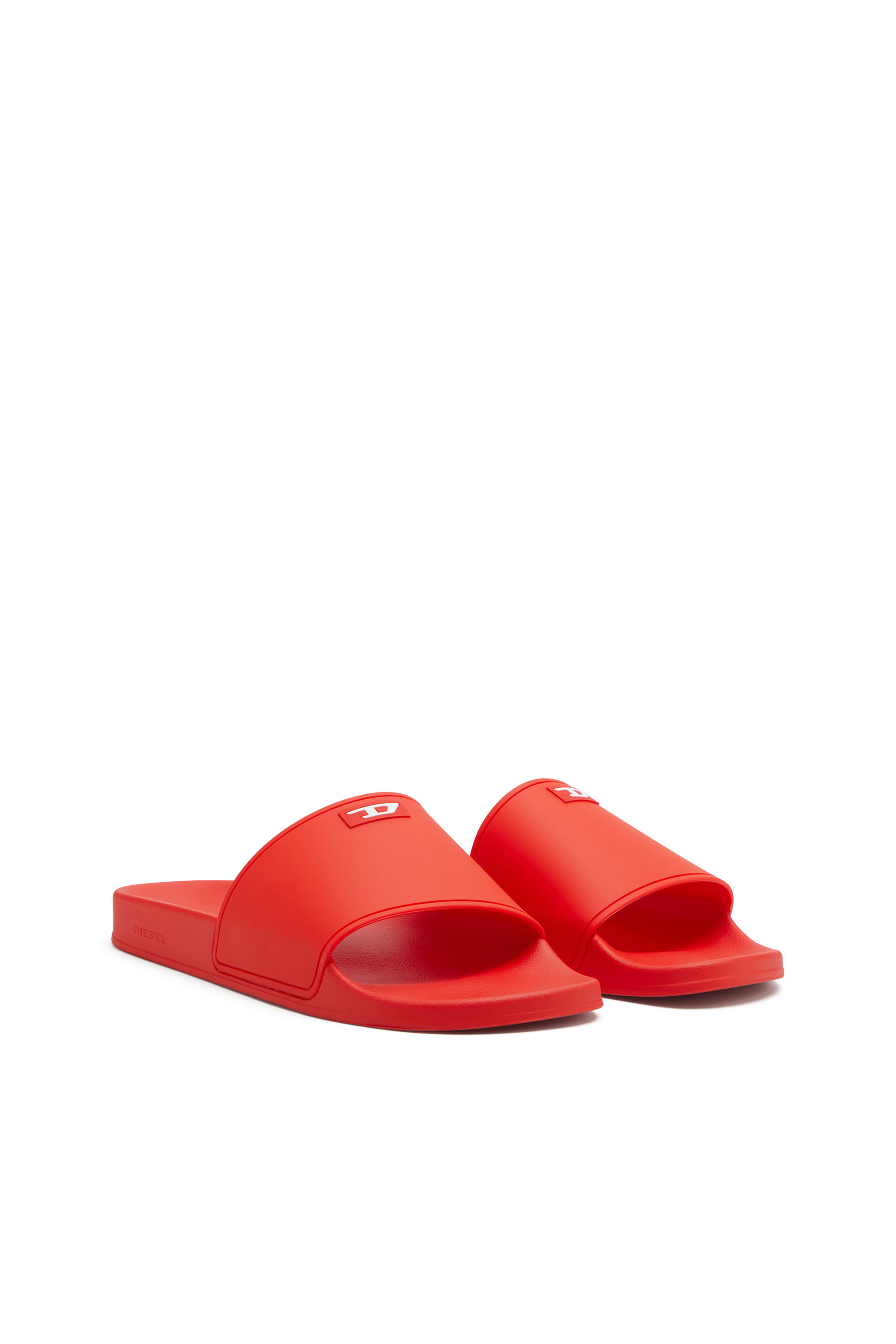 Diesel - SA-SWIM, Slide in gomma con logo D Uomo in Rosso - 2