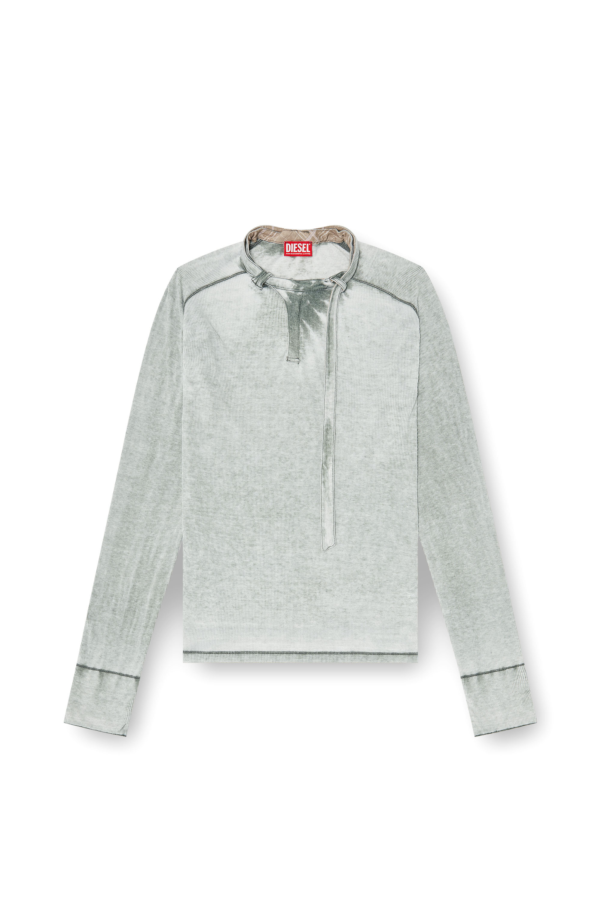 Diesel - T-GOHAN, Top in jersey a coste con cinturino biker Uomo in Grigio - 3