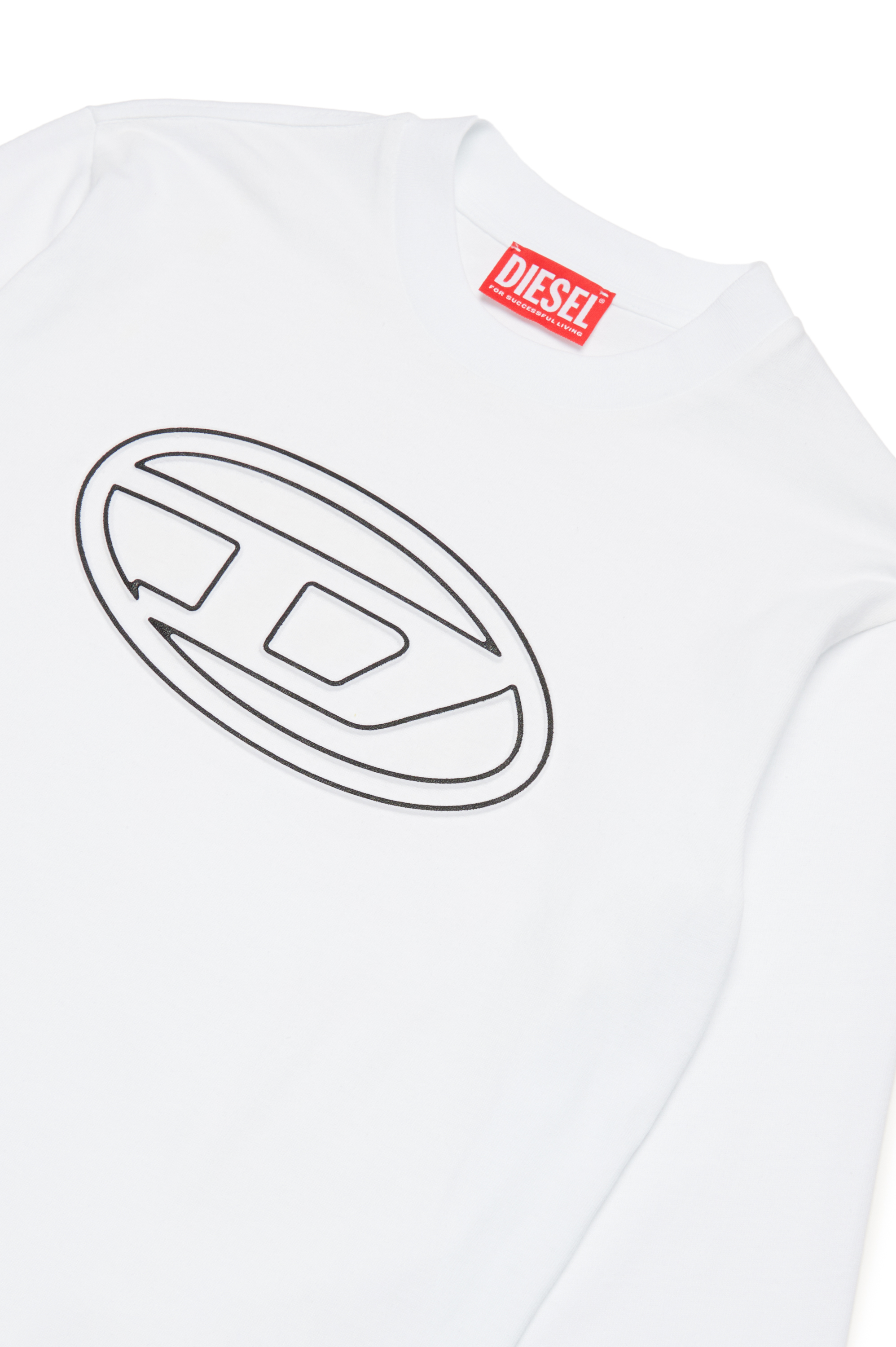 Diesel - TJUSTBIGOVALS OVER, Man Long sleeved t-shirt with large oval D logo in White - Image 3