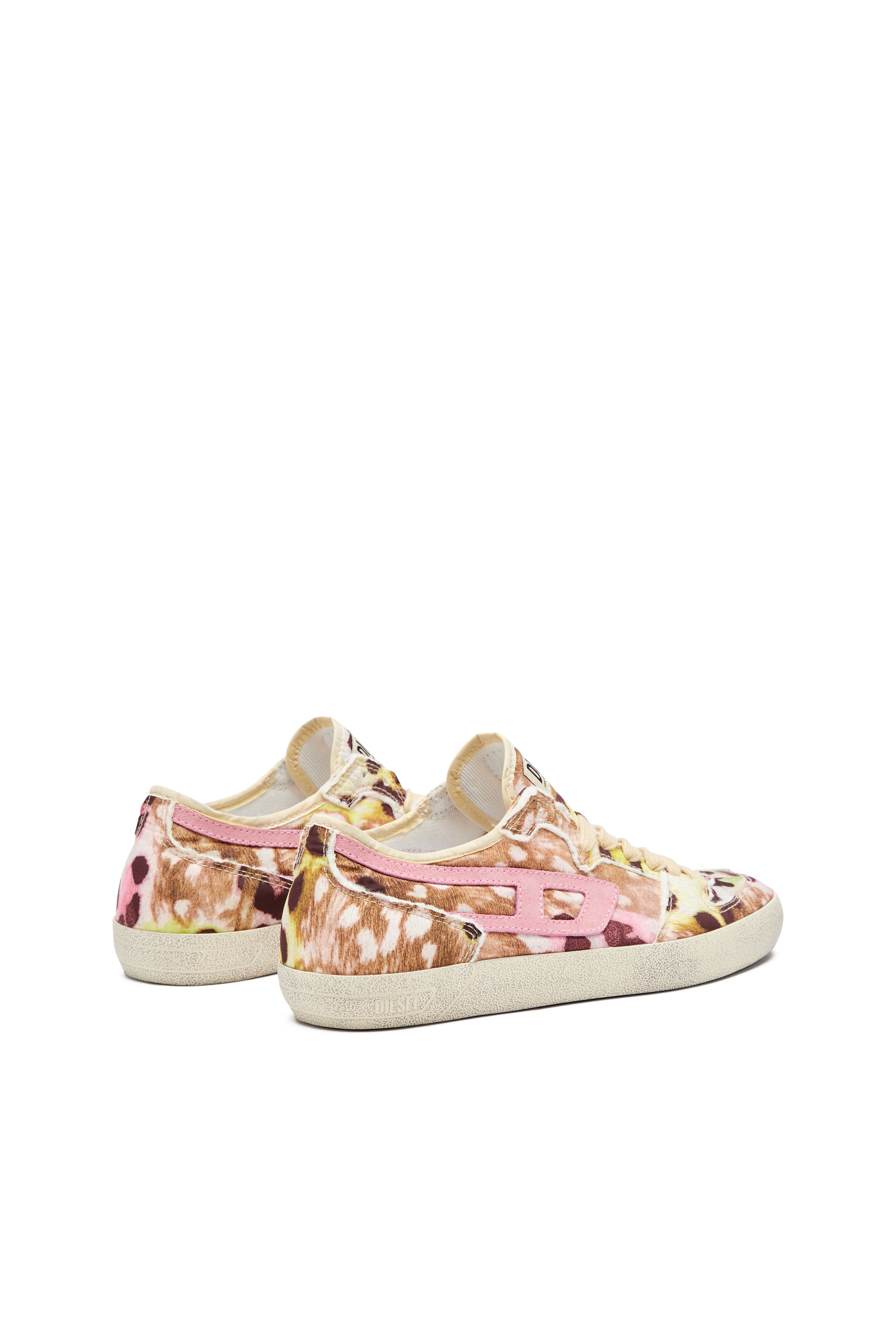 Diesel - S-LEROJI D-1 LOW W, Sneaker in nylon stampato distressed Donna in Multicolor - 3