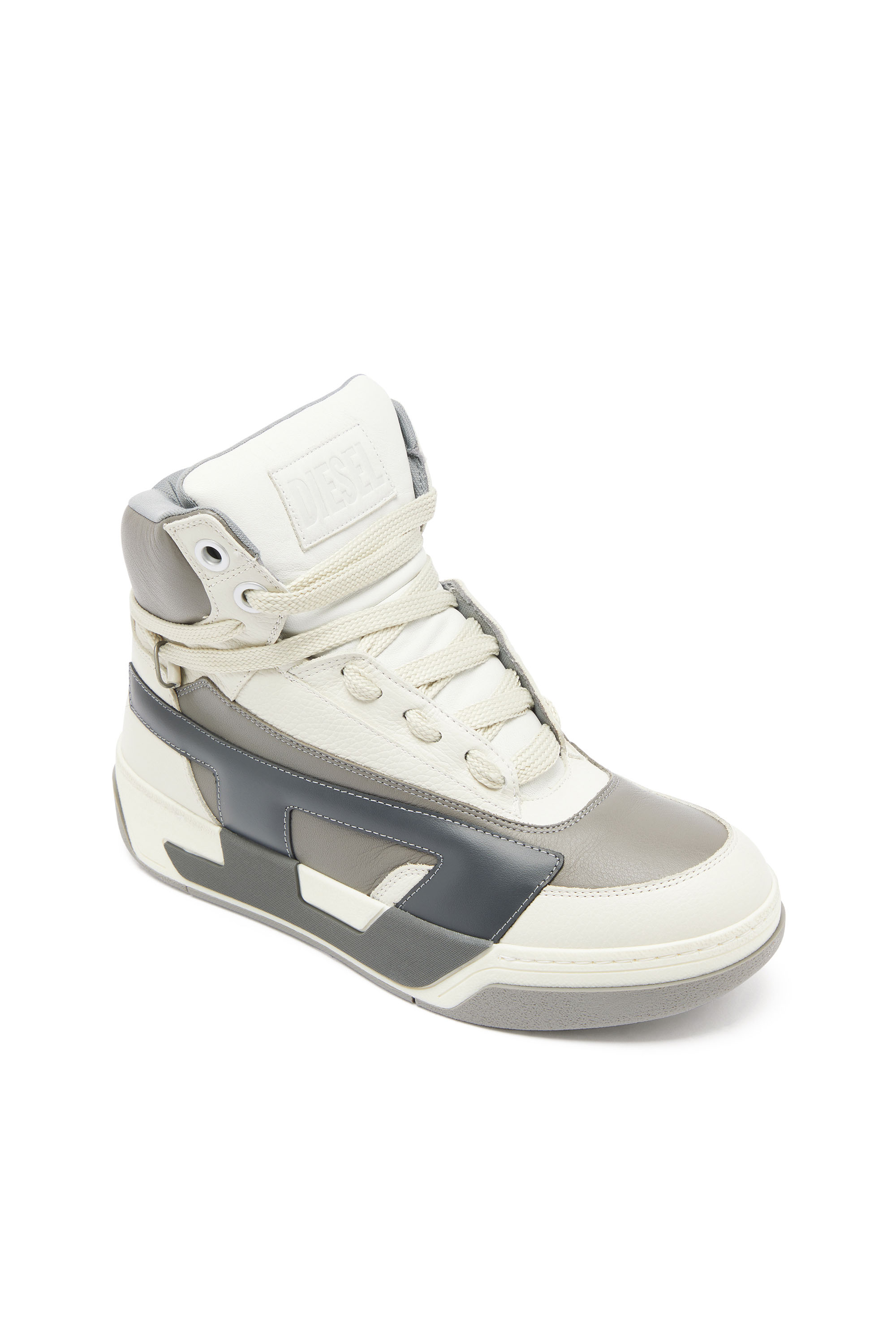 Diesel - S-D-OLLIE MID, S-D-Ollie - Sneakers alte in pelle con D logo Uomo in Bianco - 6