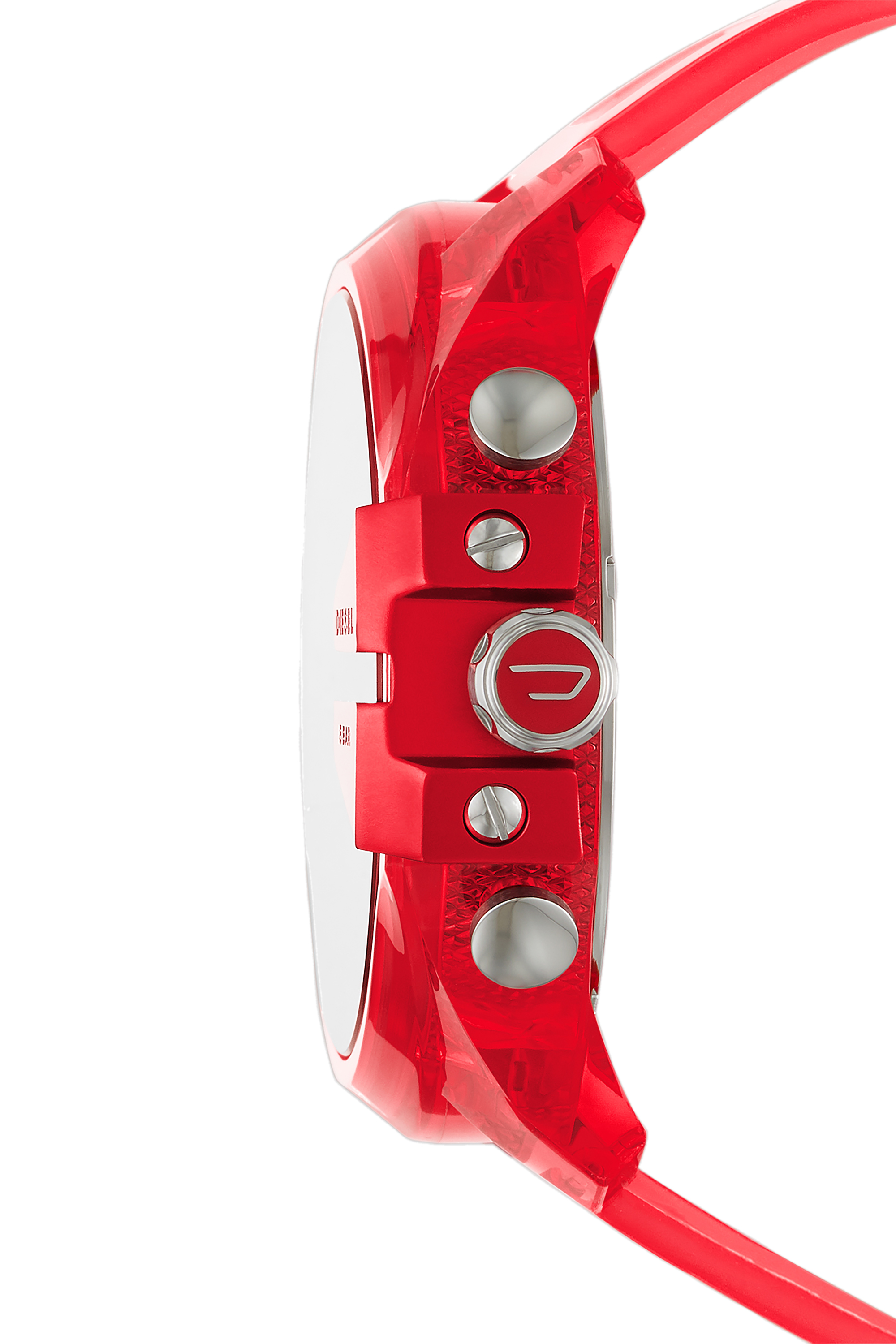 Diesel - DZ4534, Cronografo Mega Chief con cinturino in poliuretano rosso Uomo in Rosso - 3