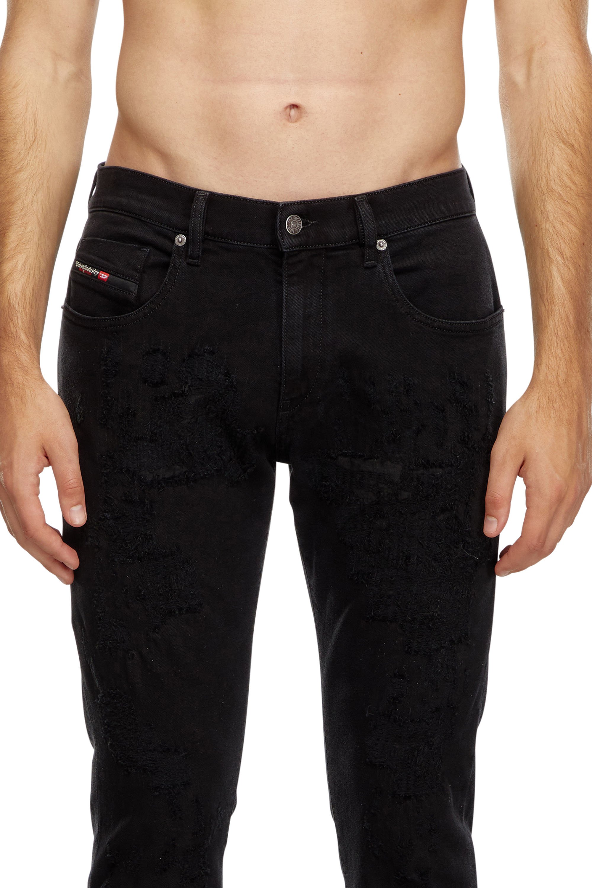 Diesel - Slim Jeans 2019 D-Strukt 09K36 Uomo, Nero/Grigio scuro - Image 5