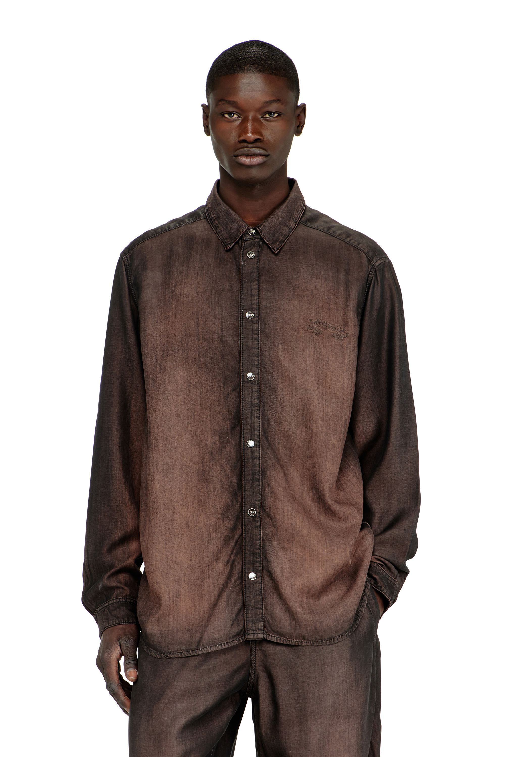 Diesel - D-SIMPLY-S16, Camicia in denim fluido spalmato Uomo in ToBeDefined - 1