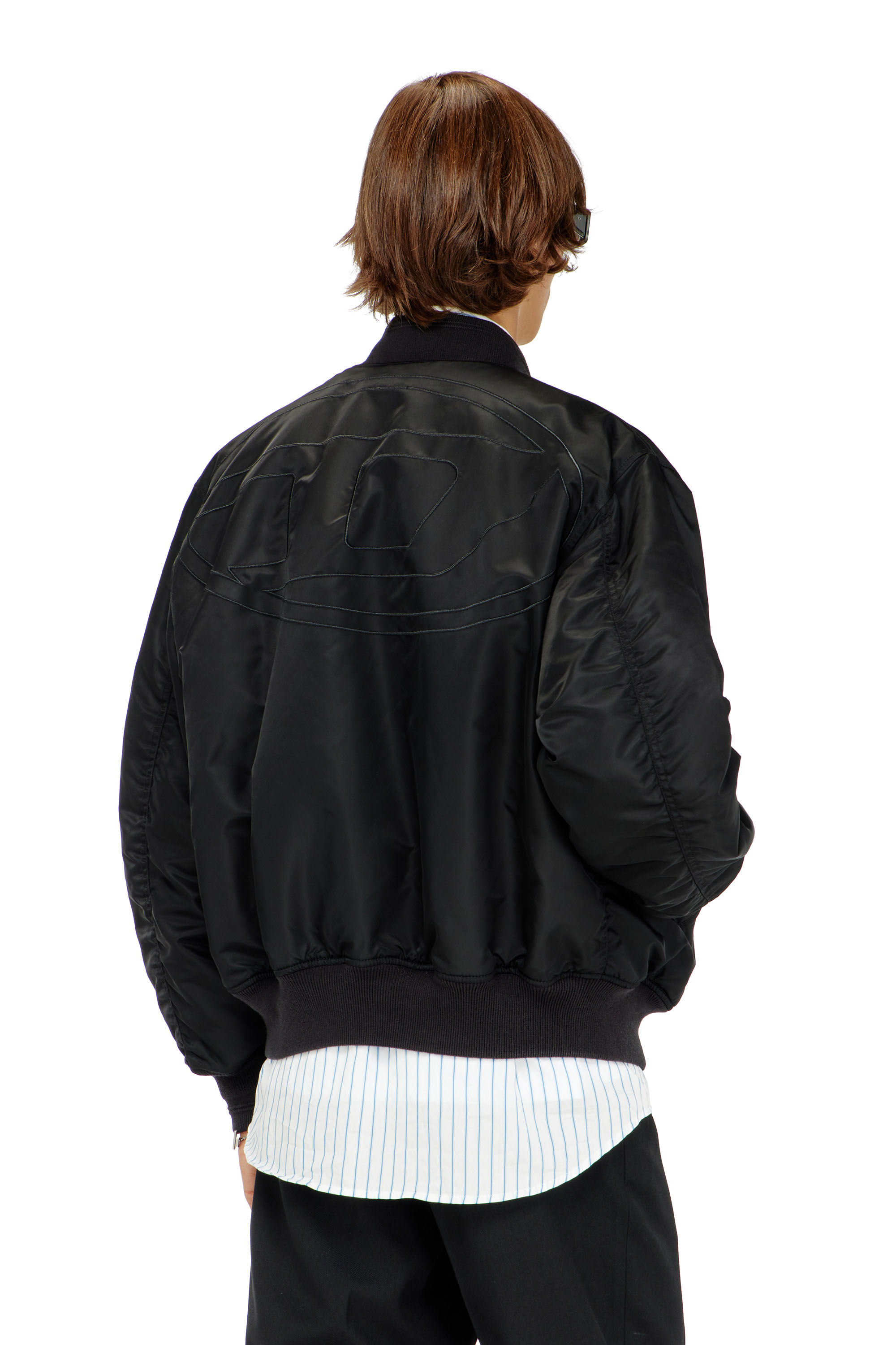 Diesel - W-TYPE-D1, Giacca bomber imbottita con ricamo Oval D Uomo in Nero - 4