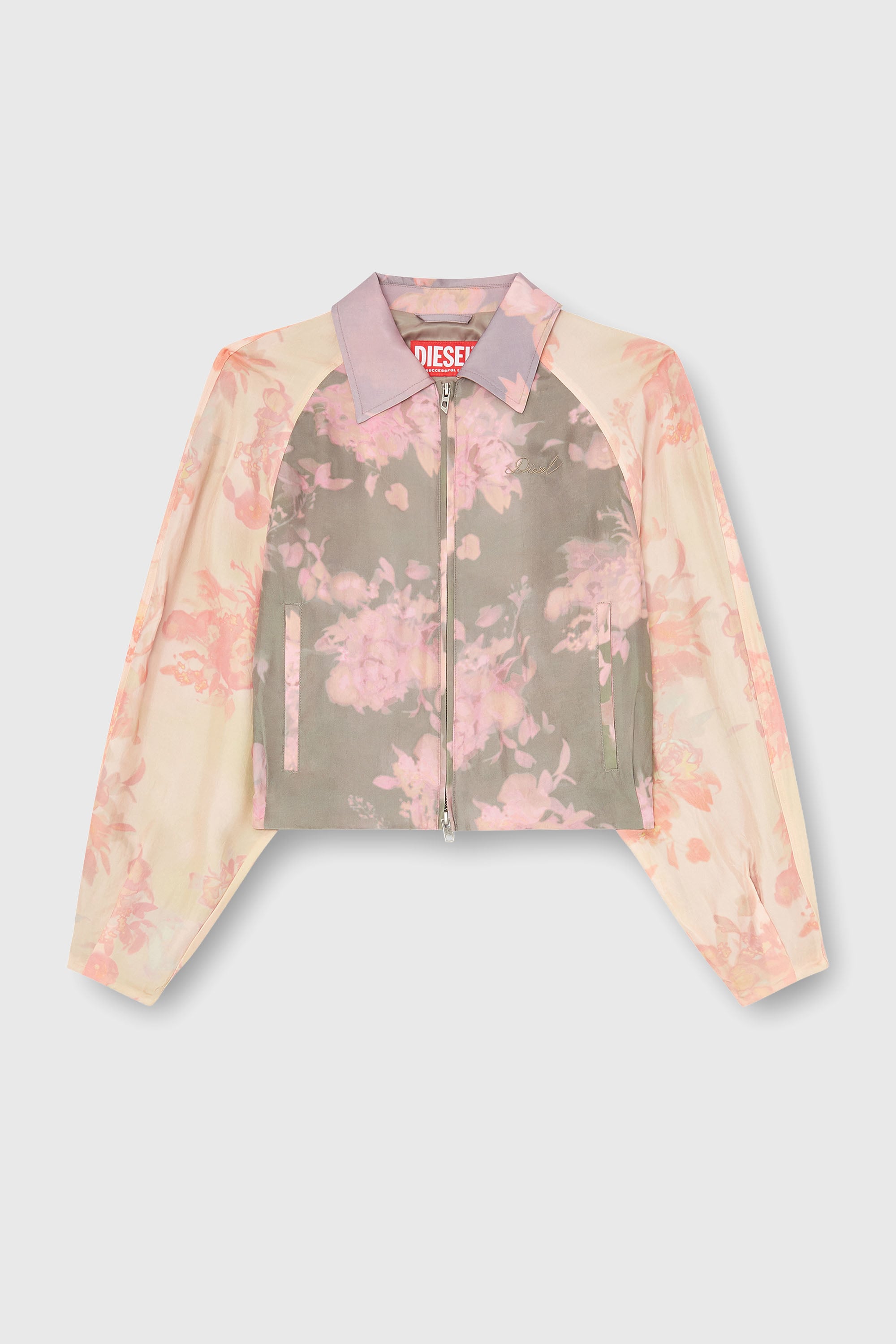 Diesel - G-ALENA, Giacca bomber floreale in acetato stropicciato Donna in Multicolor - 2