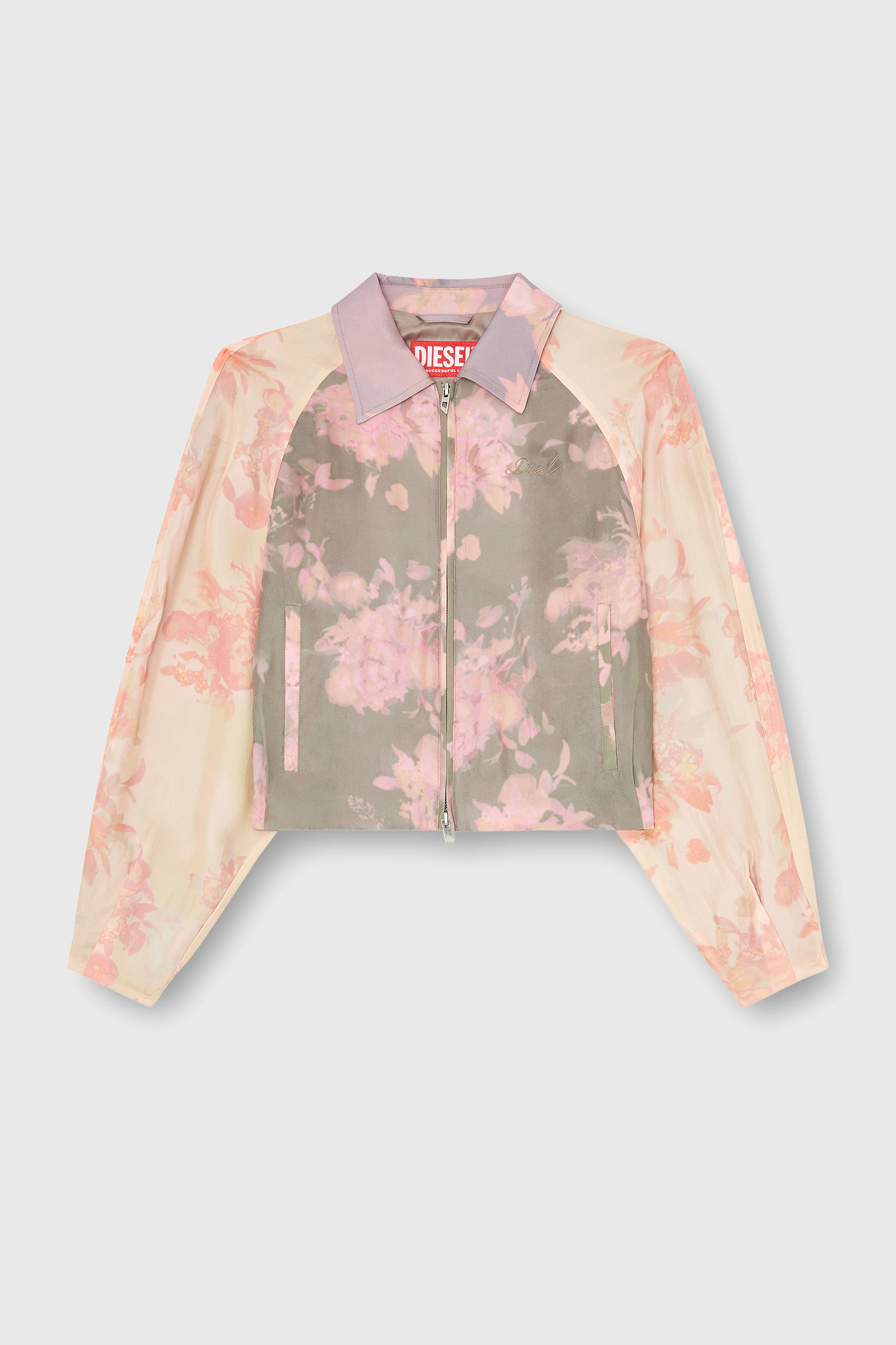 Diesel - G-ALENA, Giacca bomber floreale in acetato stropicciato Donna in Multicolor - 2