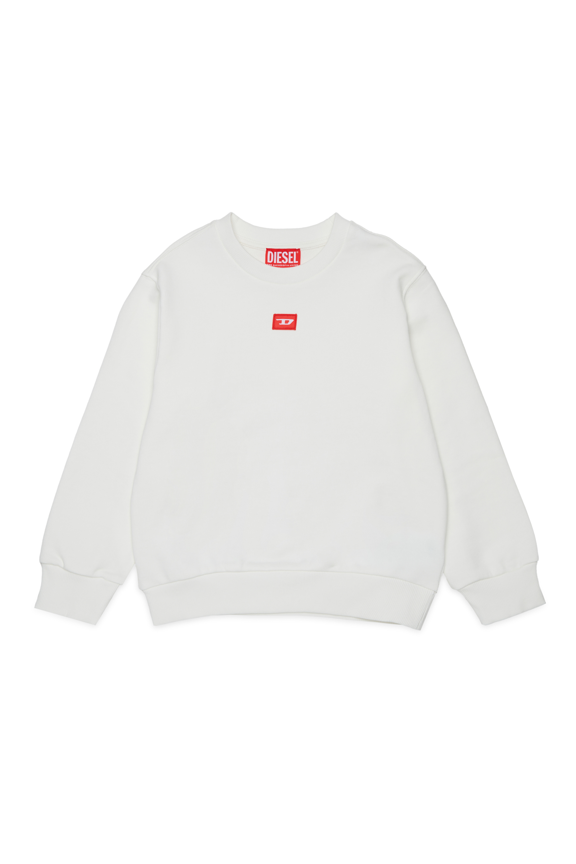 Diesel - SXGIN OVER, Felpa con piccolo logo applicato Unisex in Bianco - 1