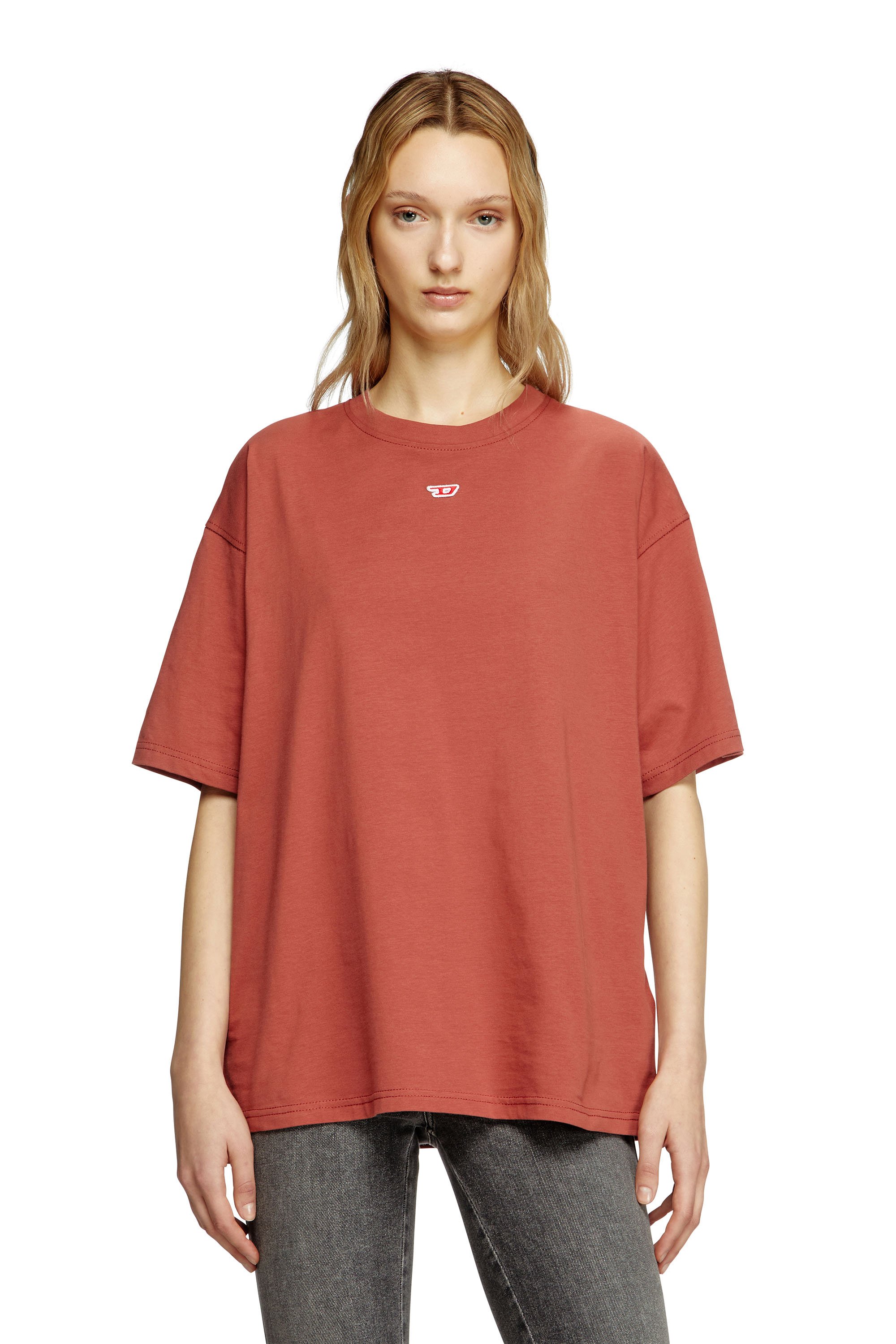 Diesel - T-BOXT-D, T-shirt con patch D ricamato Unisex in Rosso - 5