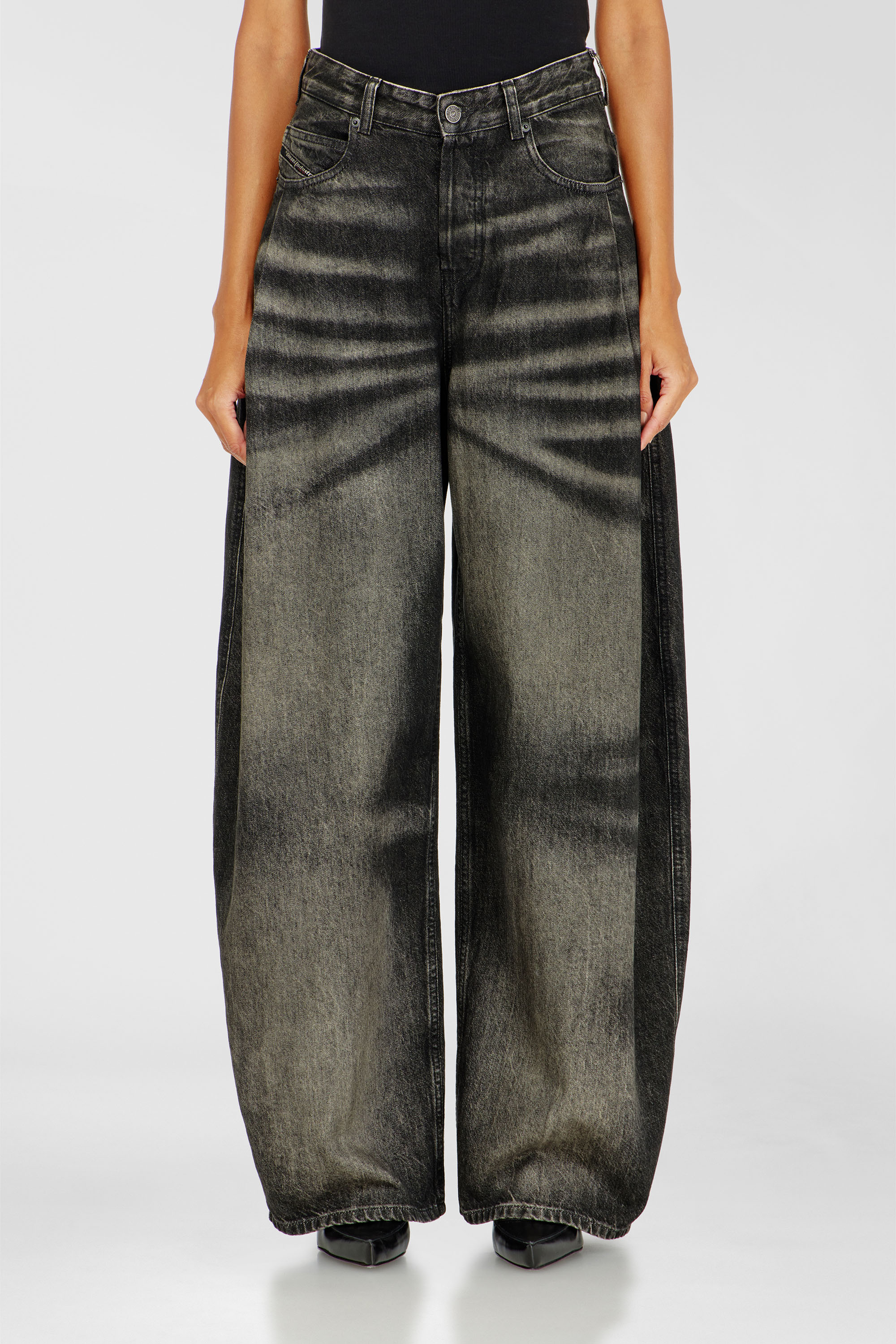 Diesel - Relaxed Jeans 1987 D-Khelz 09R33 Donna, Nero/Grigio scuro - Image 4