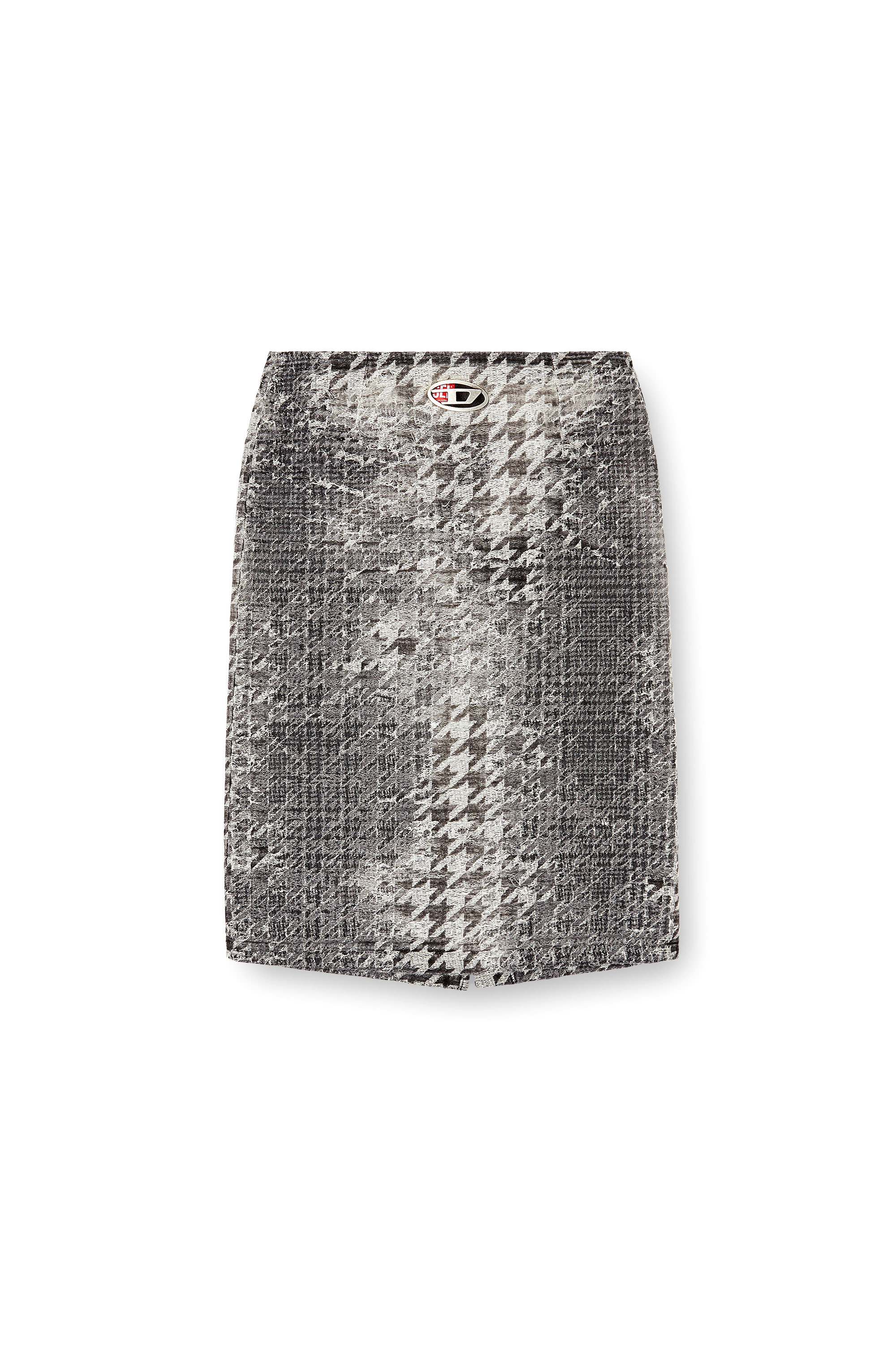 Diesel - DE- RATHIAN-FSH, Gonna midi in denim jacquard motivo Prince of Wales Donna in Multicolor - 3
