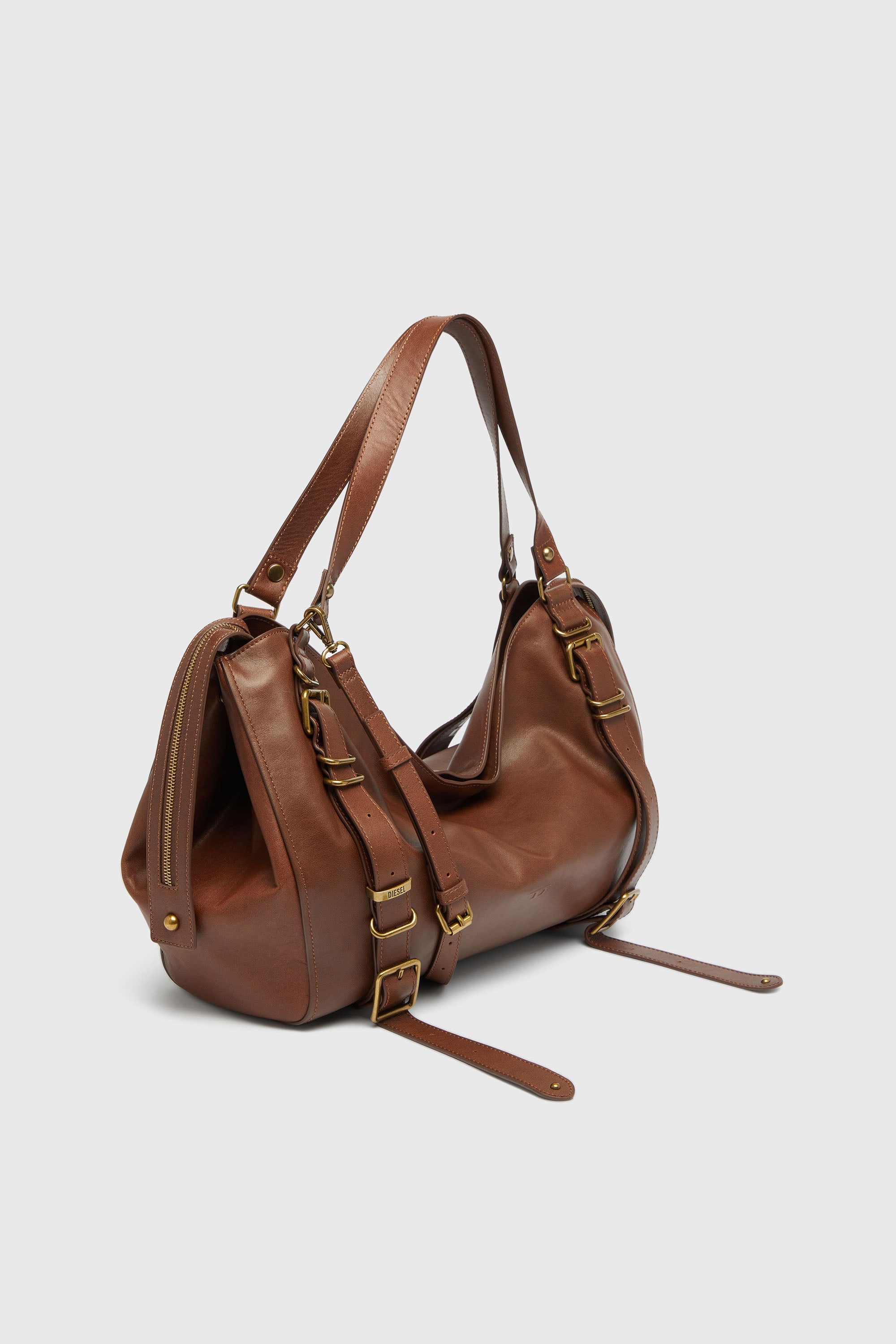 Diesel - D-ONE TOPHANDLE L, D-One-Borsa grande a mano in pelle trattata Unisex in Marrone - 5