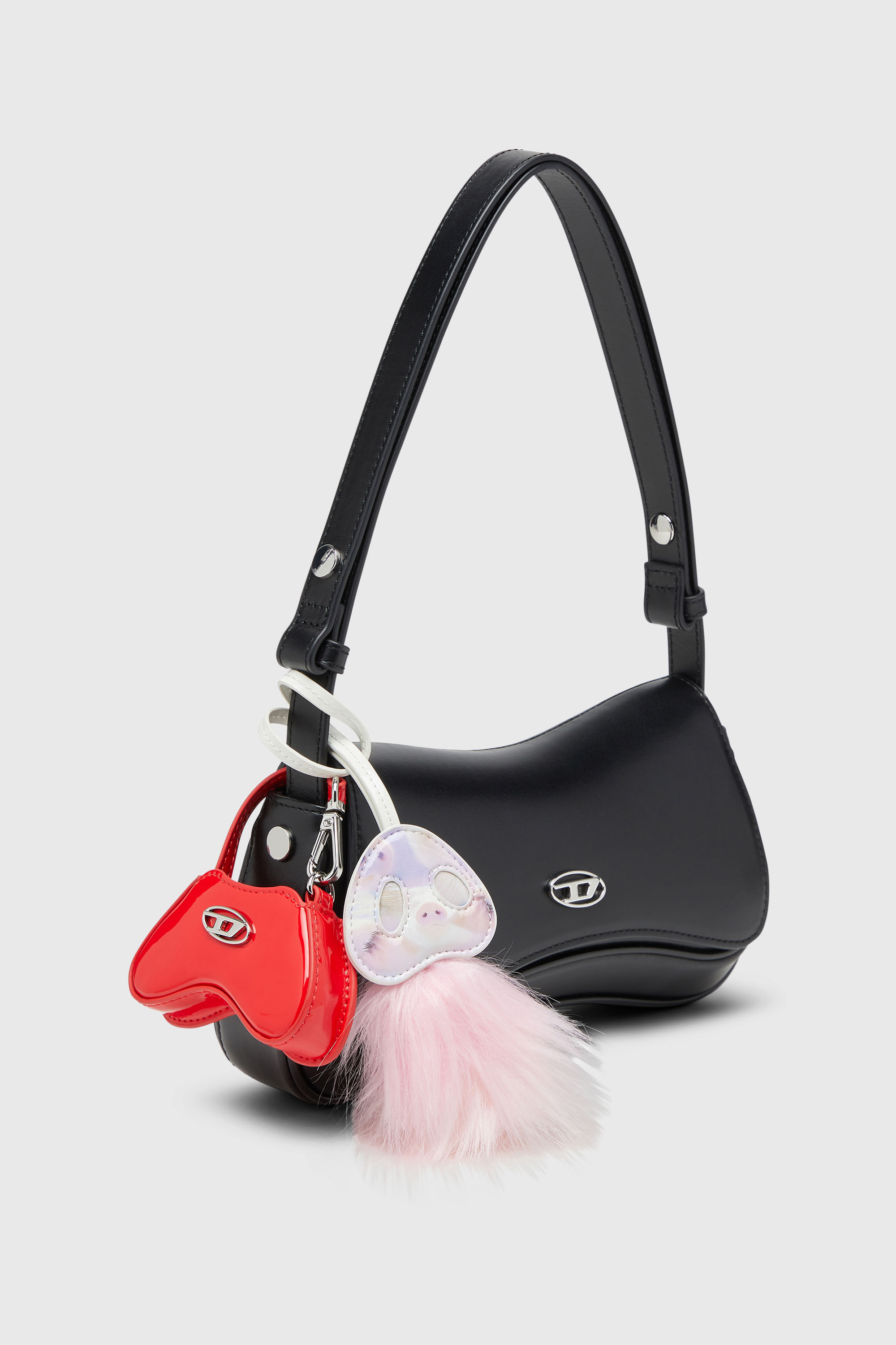 Diesel - PLAY CLUTCH, Play-Borsa a spalla in pelle semilucida Donna in Nero - 7