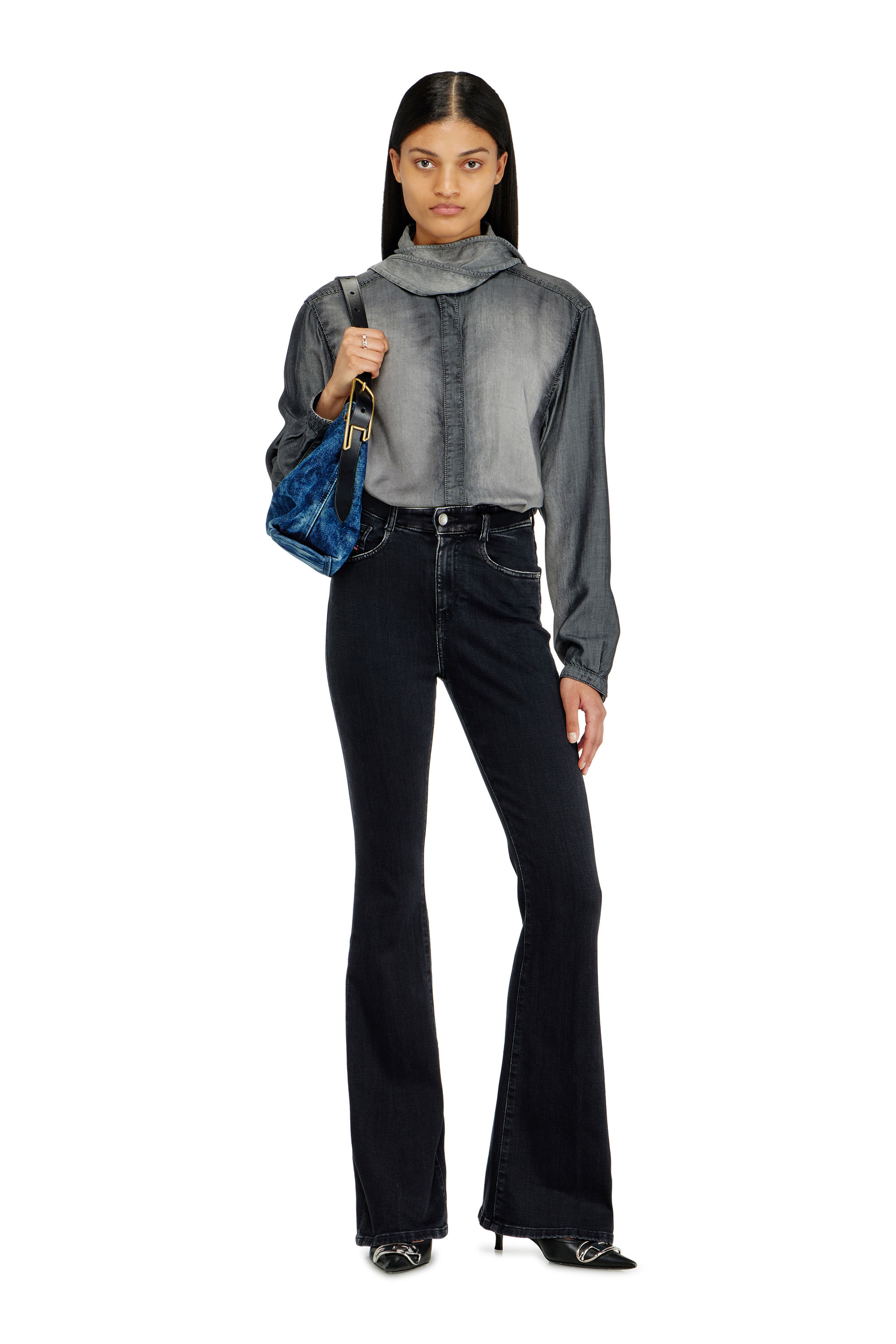 Diesel - D-LINE SHOULDER, D-Line-Borsa a spalla in denim Donna in Blu - 2