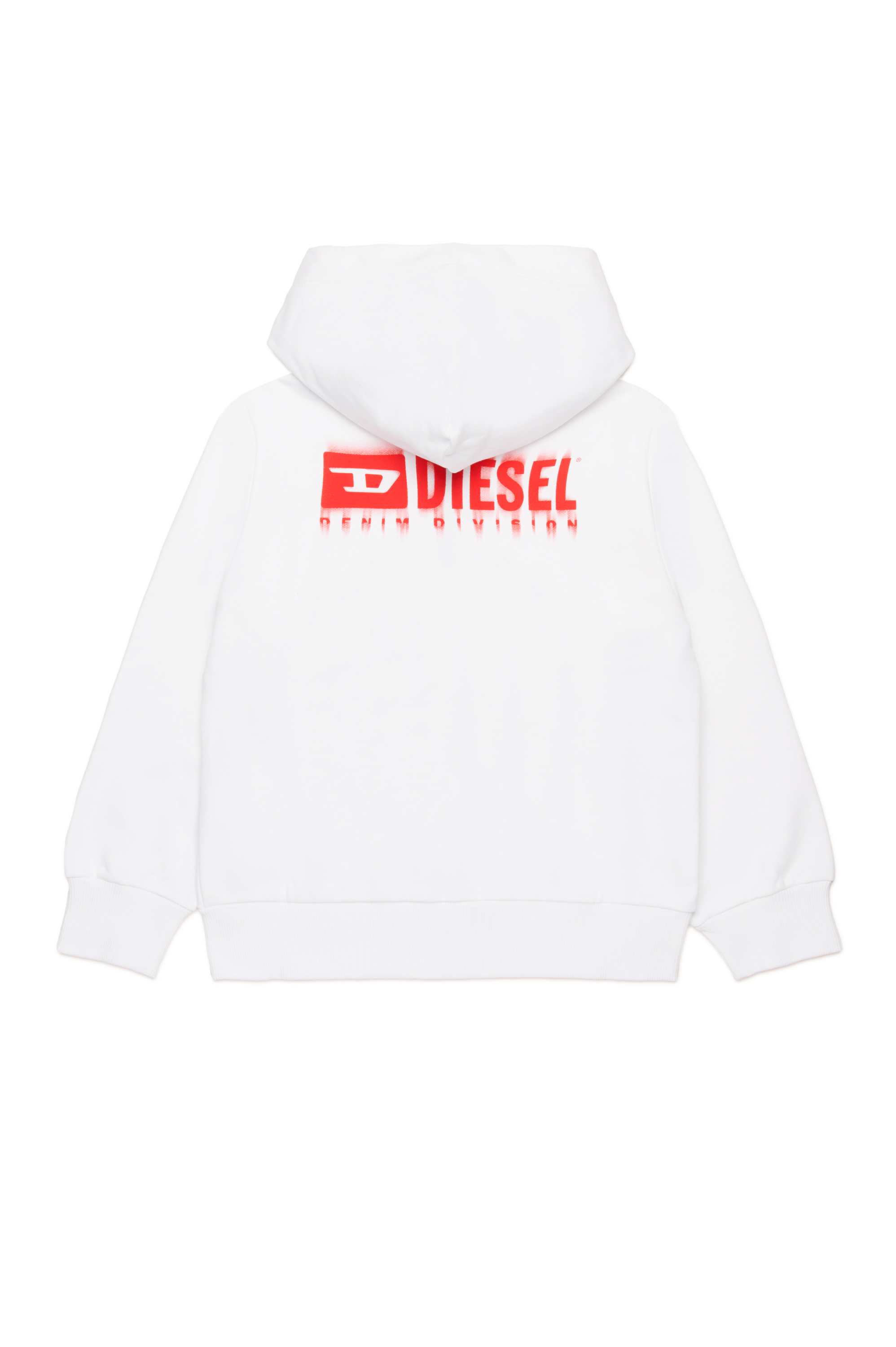 Diesel - SVOUGZIP OVER, Felpa con cappuccio, zip e logo sbavato Uomo in Bianco - 2