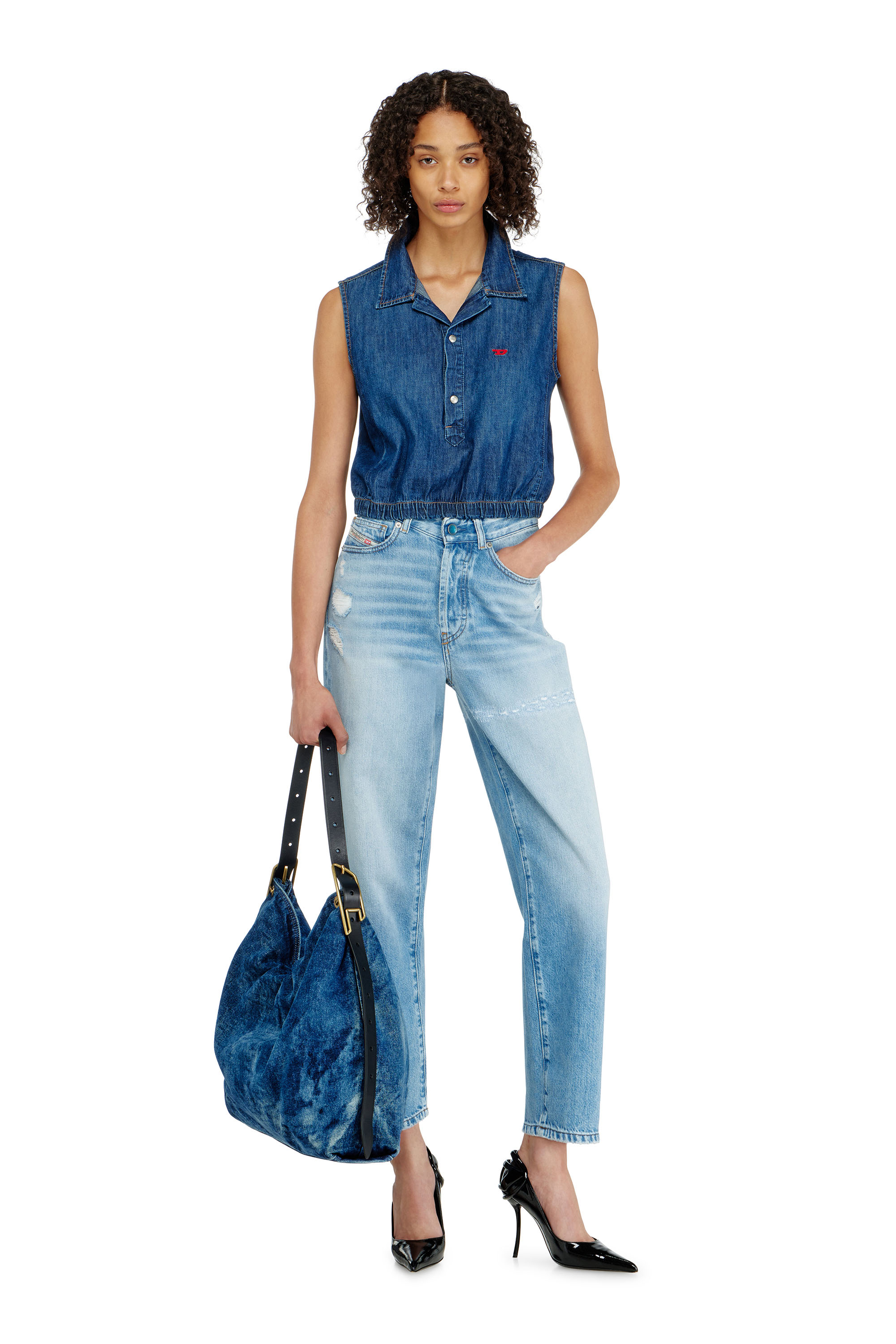 Diesel - Regular Jeans 1981 D-Went 09P49 Donna, Blu Chiaro - Image 1