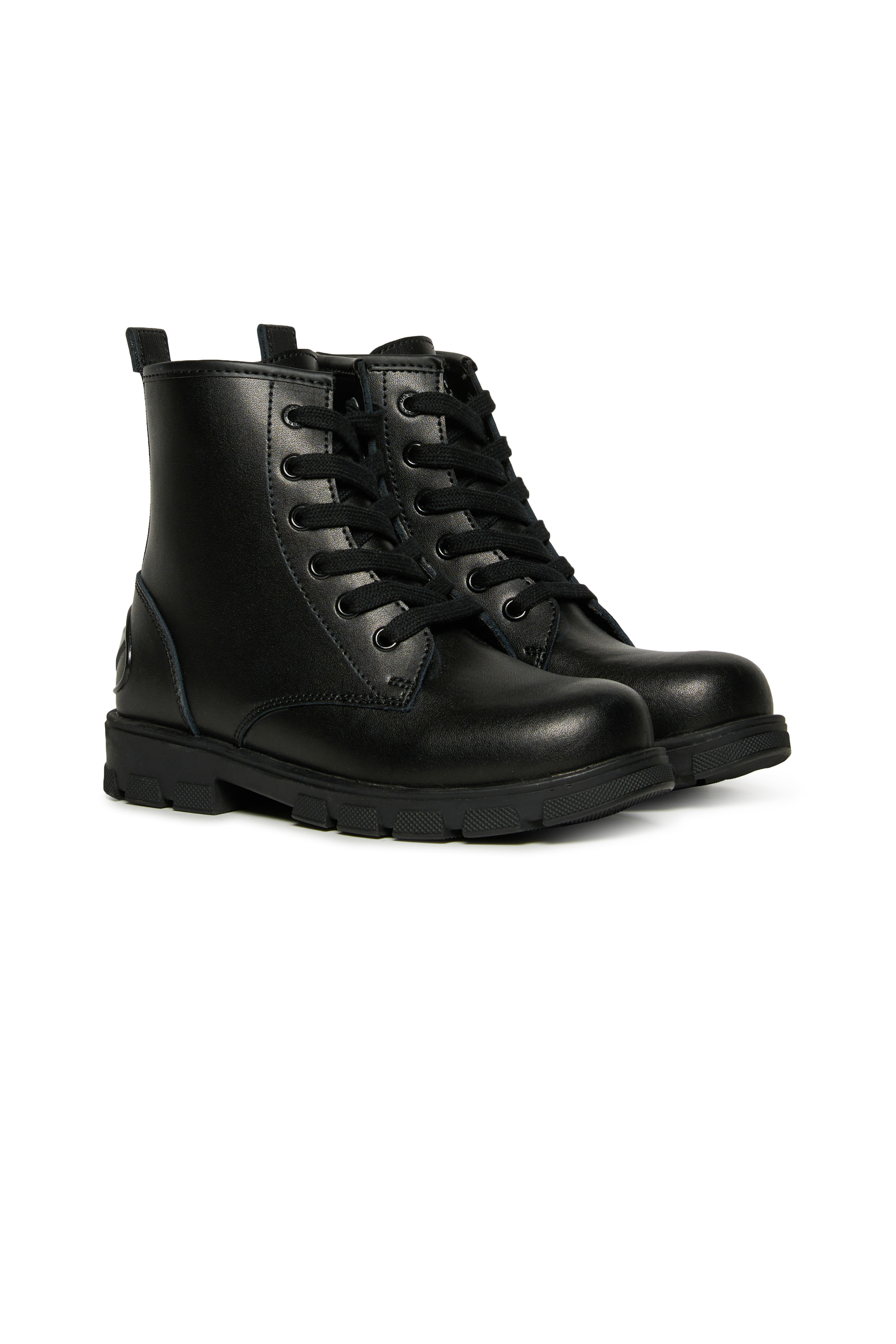 Diesel - D-HAMMER AK LACE, D-Hammer Stivali in pelle con zip laterale Unisex in Nero - 2