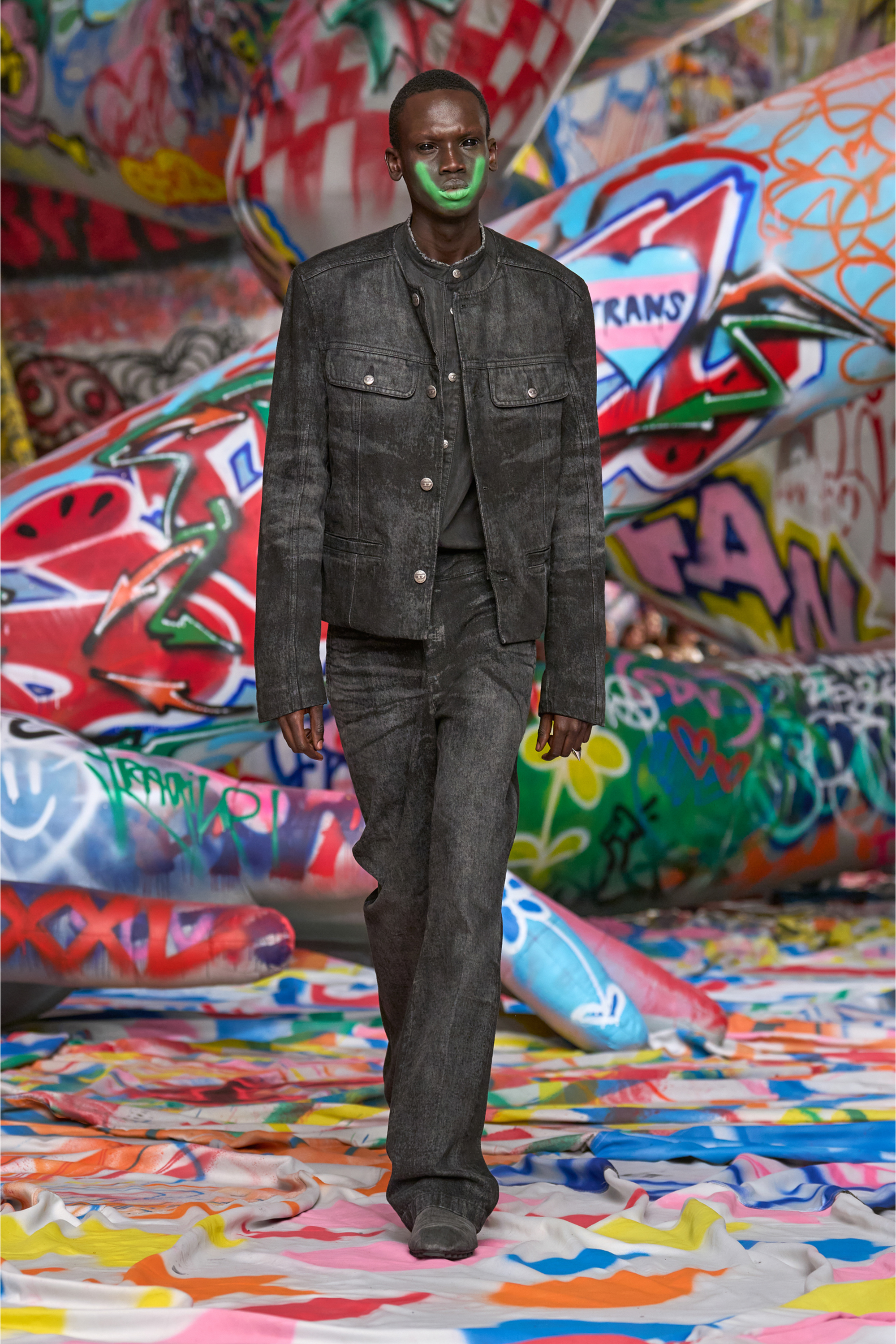 Diesel - D-ABERDEEN-FSH2, Giacca in denim e canapa laserato Uomo in Nero - 3