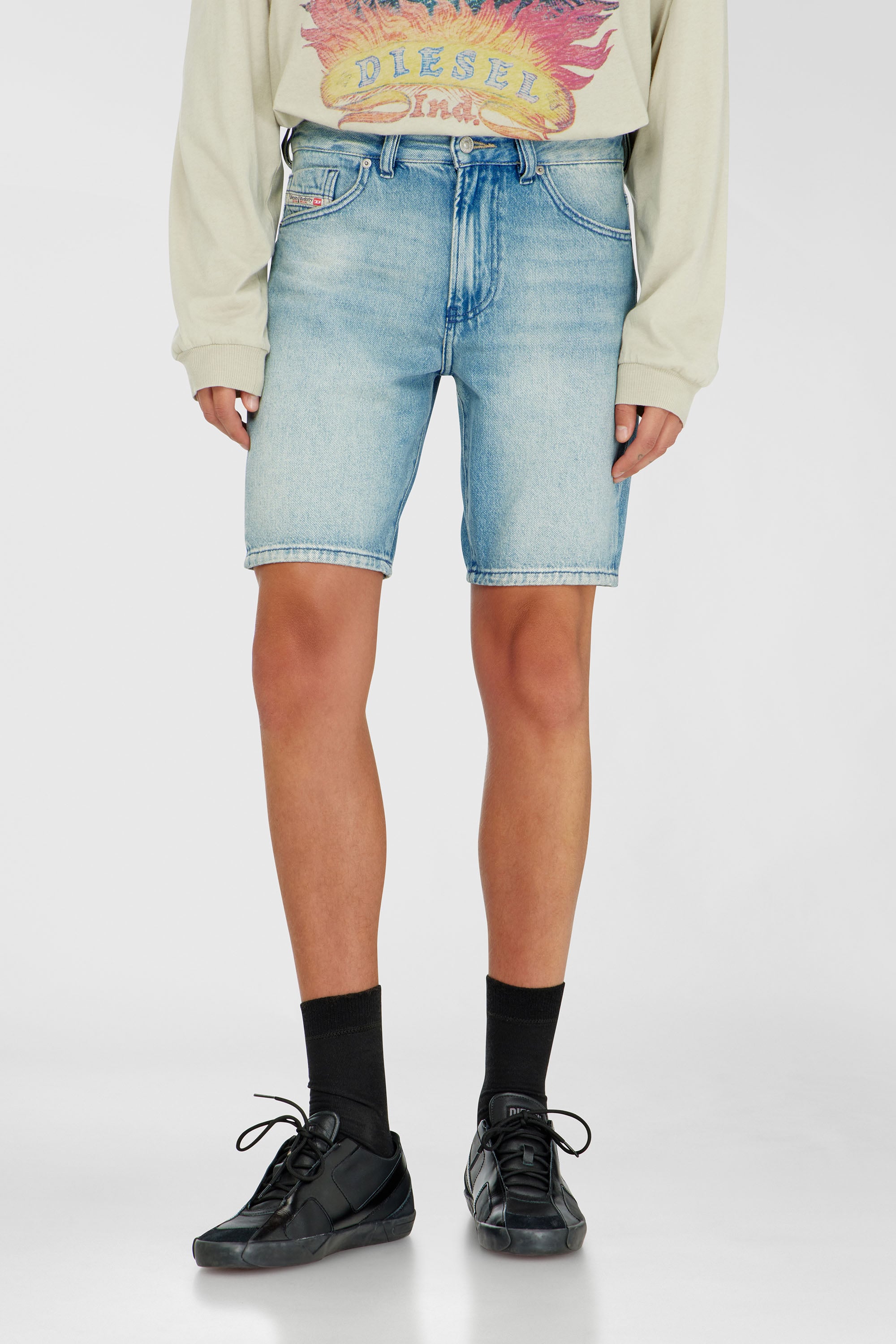 Diesel - D-FIN, Shorts in denim slim con cotone biologico Uomo in Blu - 3