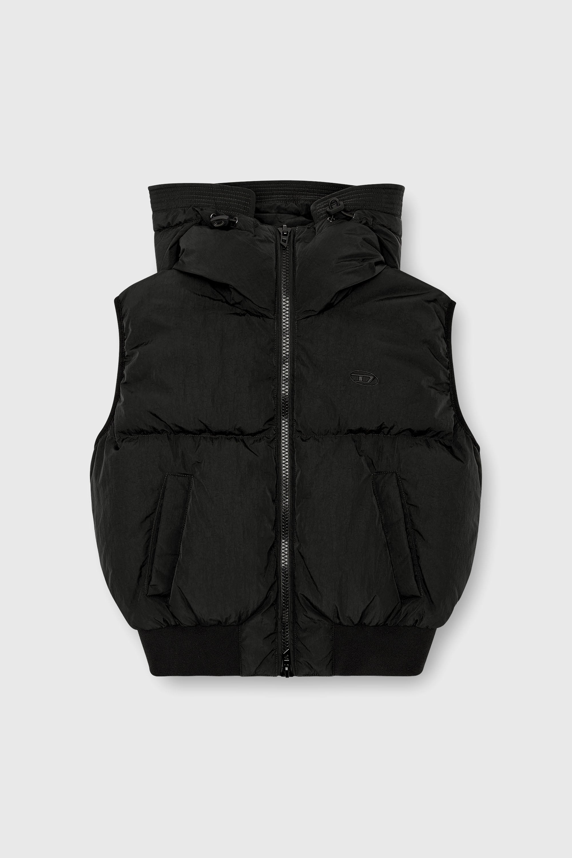 Diesel - W-PEYT-SSL-NEW-P1, Gilet imbottito in nylon crinkle Donna in Nero - 2