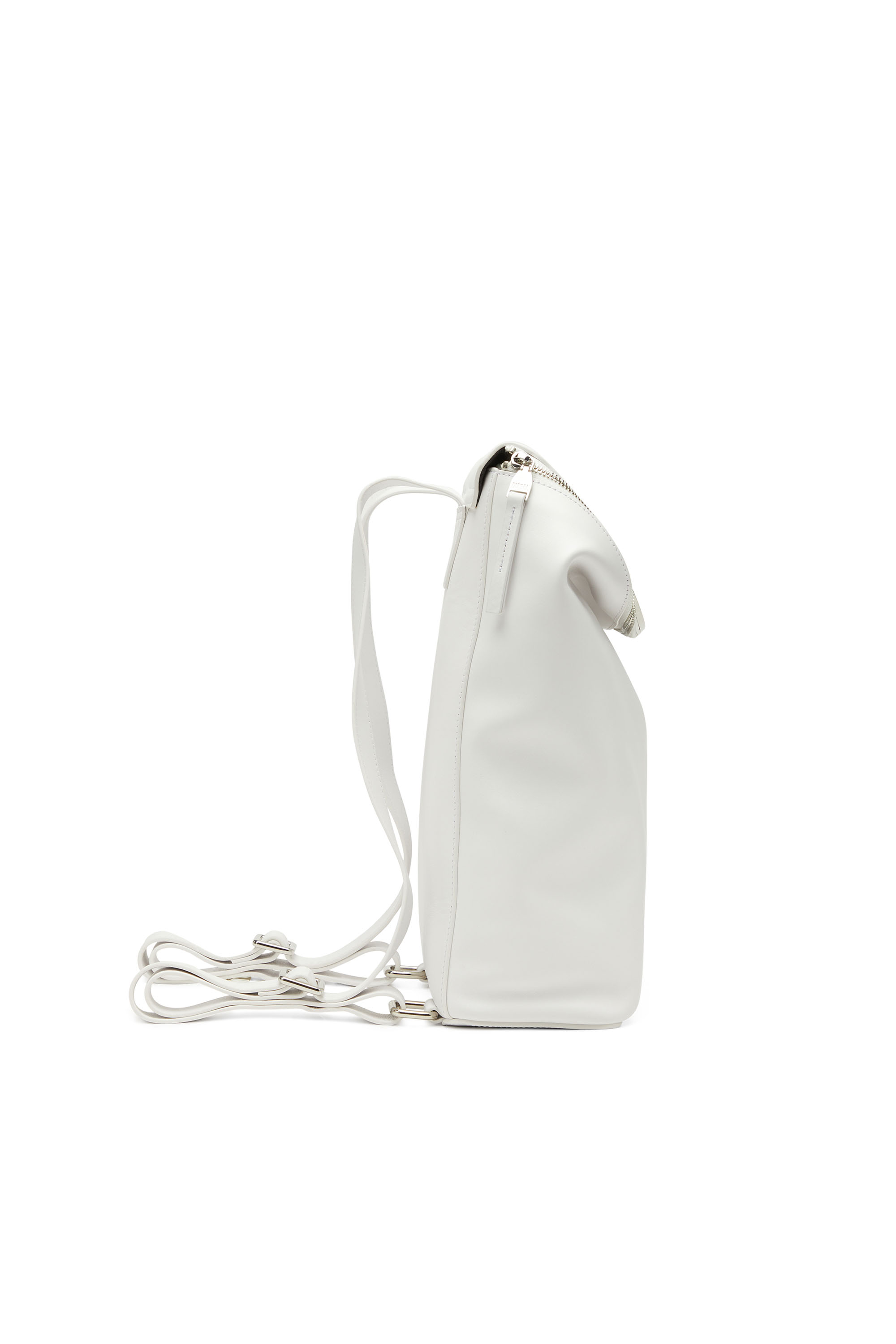 Diesel - 1DR-BACKPACK, 1DR-Backpack - Zaino in pelle con targhetta con logo Donna in Bianco - 4