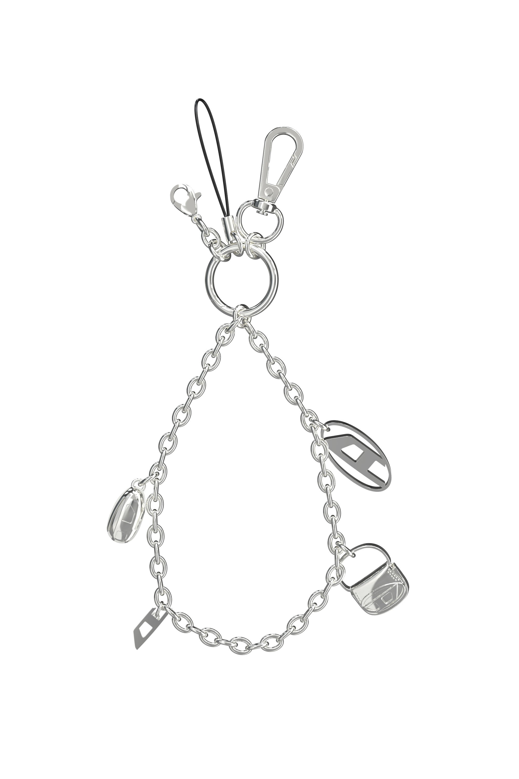 Diesel - 60456  PHONE CHARM, Ciondolo per telefono & Supporto per ciondolo & Tappo antipolvere Unisex in Argento - 1