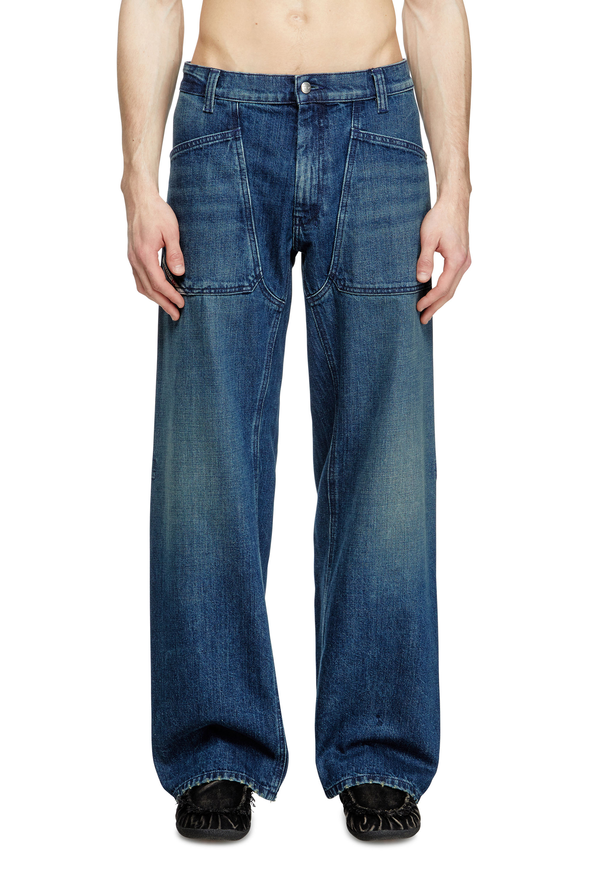 Relaxed Jeans D-Zeta 0DBDS, Blu Scuro Diesel - Relaxed Jeans D-Zeta 0DBDS Uomo, Blu Scuro - Image 3