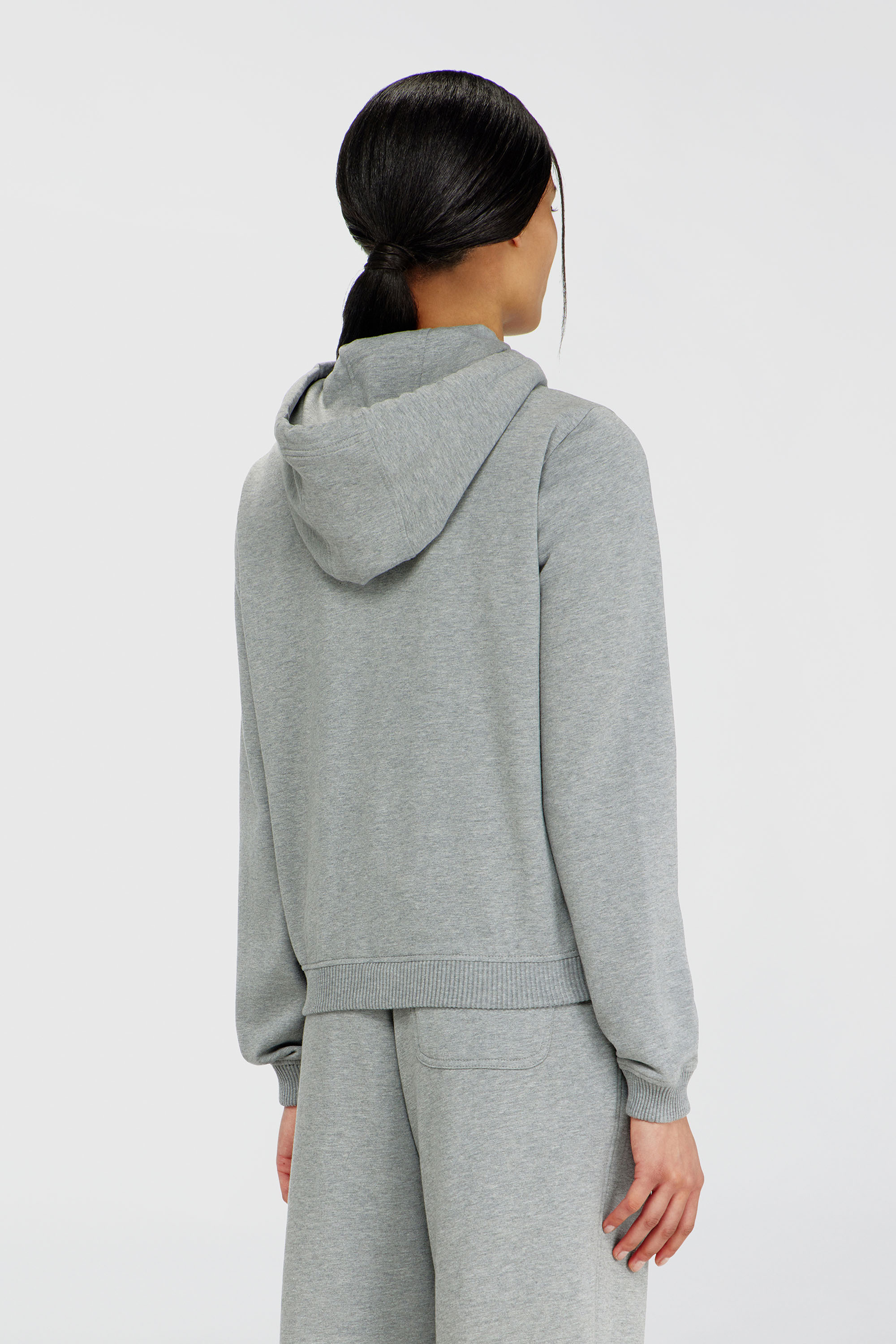 Diesel - HARRIET-D-CORE, Felpa con cappuccio in misto cotone smerigliato Donna in Grigio - 4