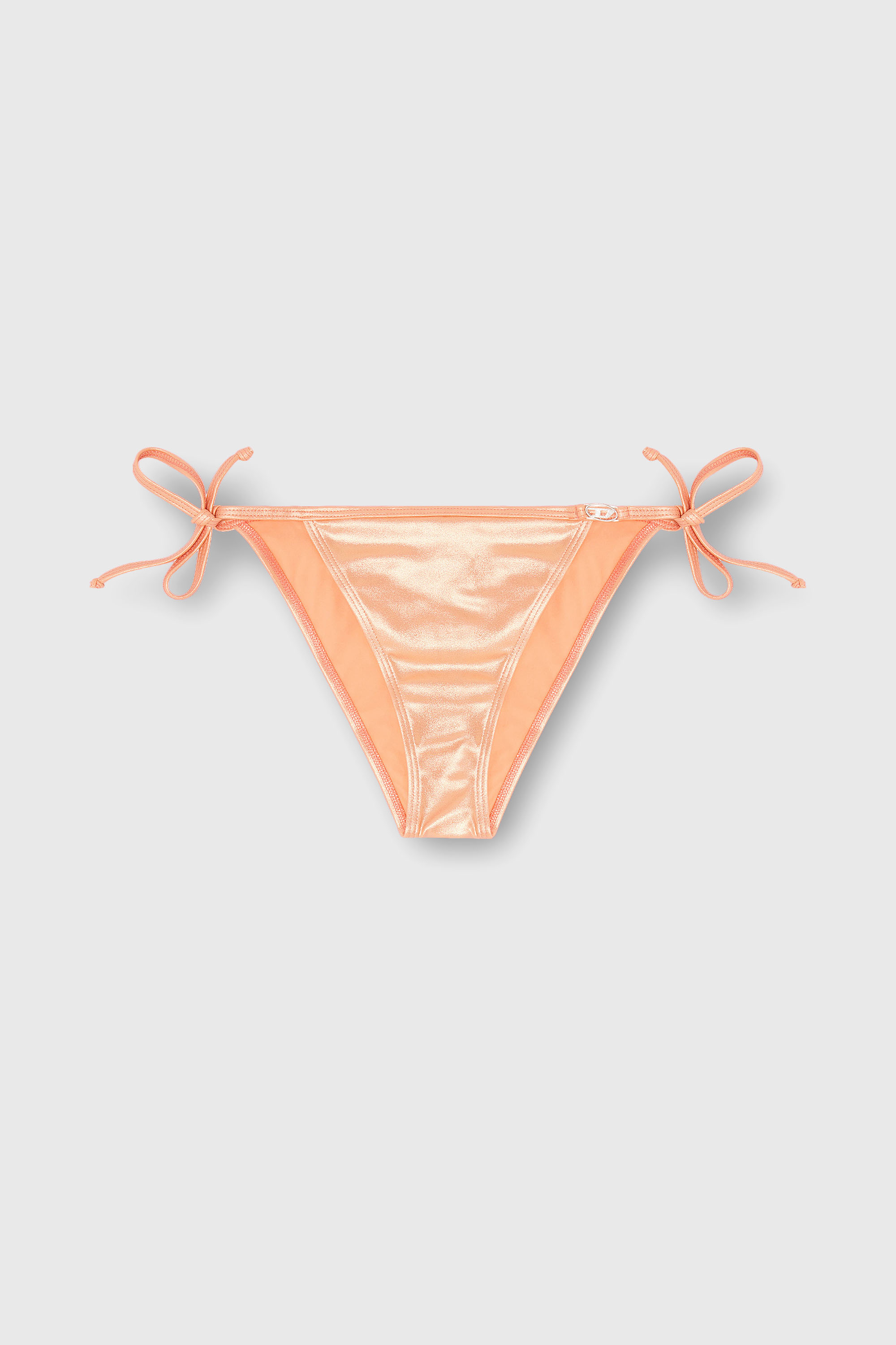 Diesel - BRIGITTES-DNM, Slip bikini con laccetti in tessuto brillante Donna in Arancione - 2