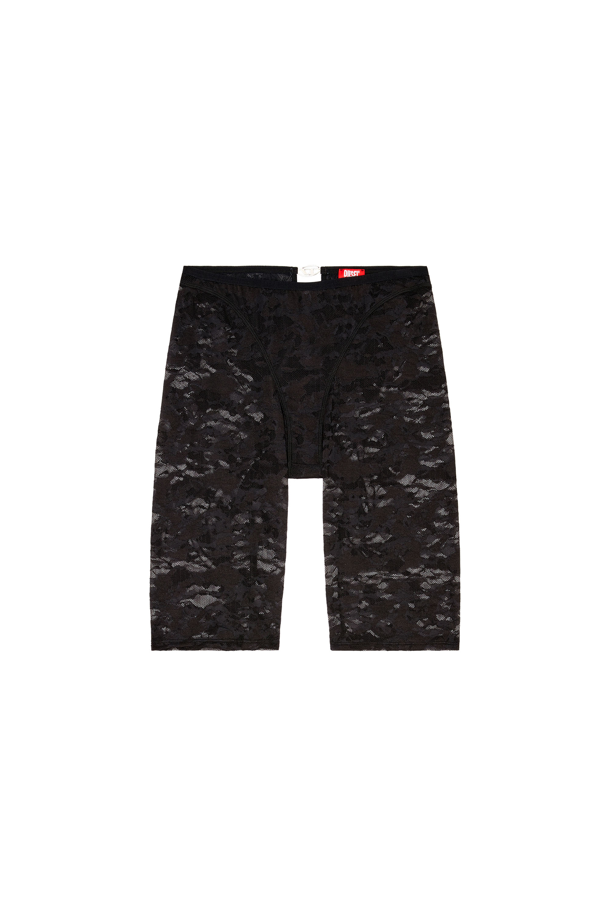 Diesel - UFLB-D-OVAL-LACE-SHORT, Woman's Camo lace shorts with Oval D plaque in Black - 2
