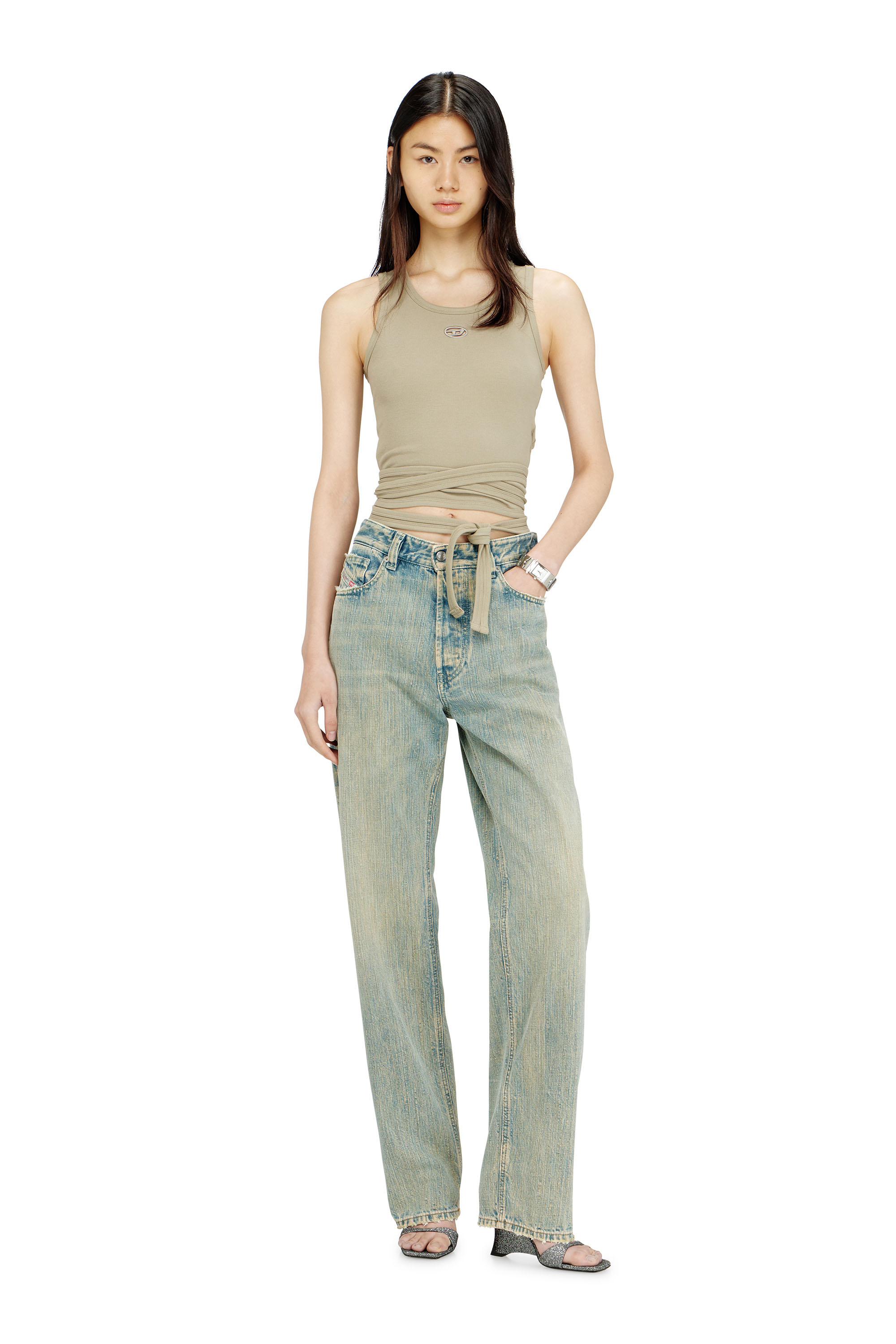 Diesel - T-ANKY-TAIL-S1, Crop top con design avvolgente Donna in ToBeDefined - 2