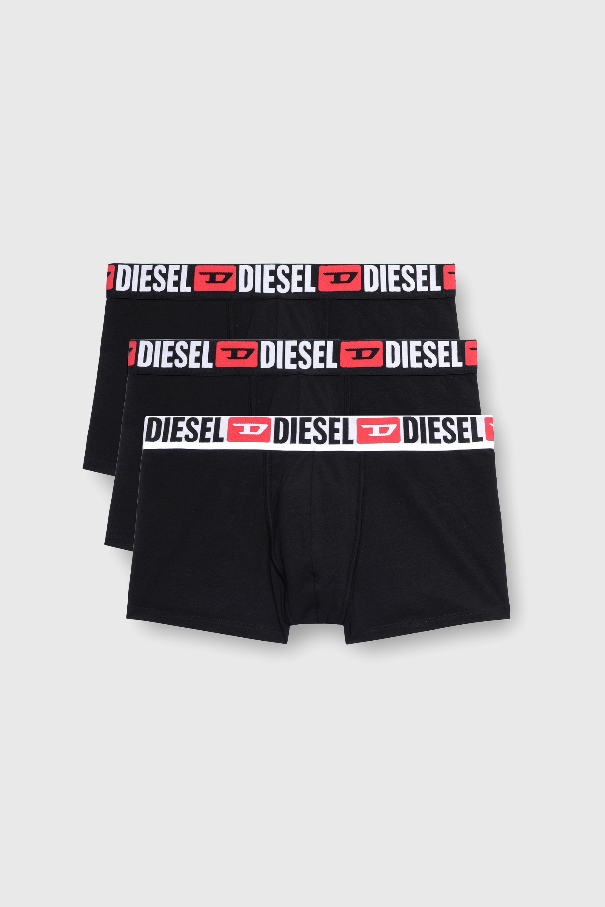 Diesel - UMBX-DAMIENTHREEPACK, Set da tre boxer con elastico in vita con logo all-over Uomo in Nero - 1
