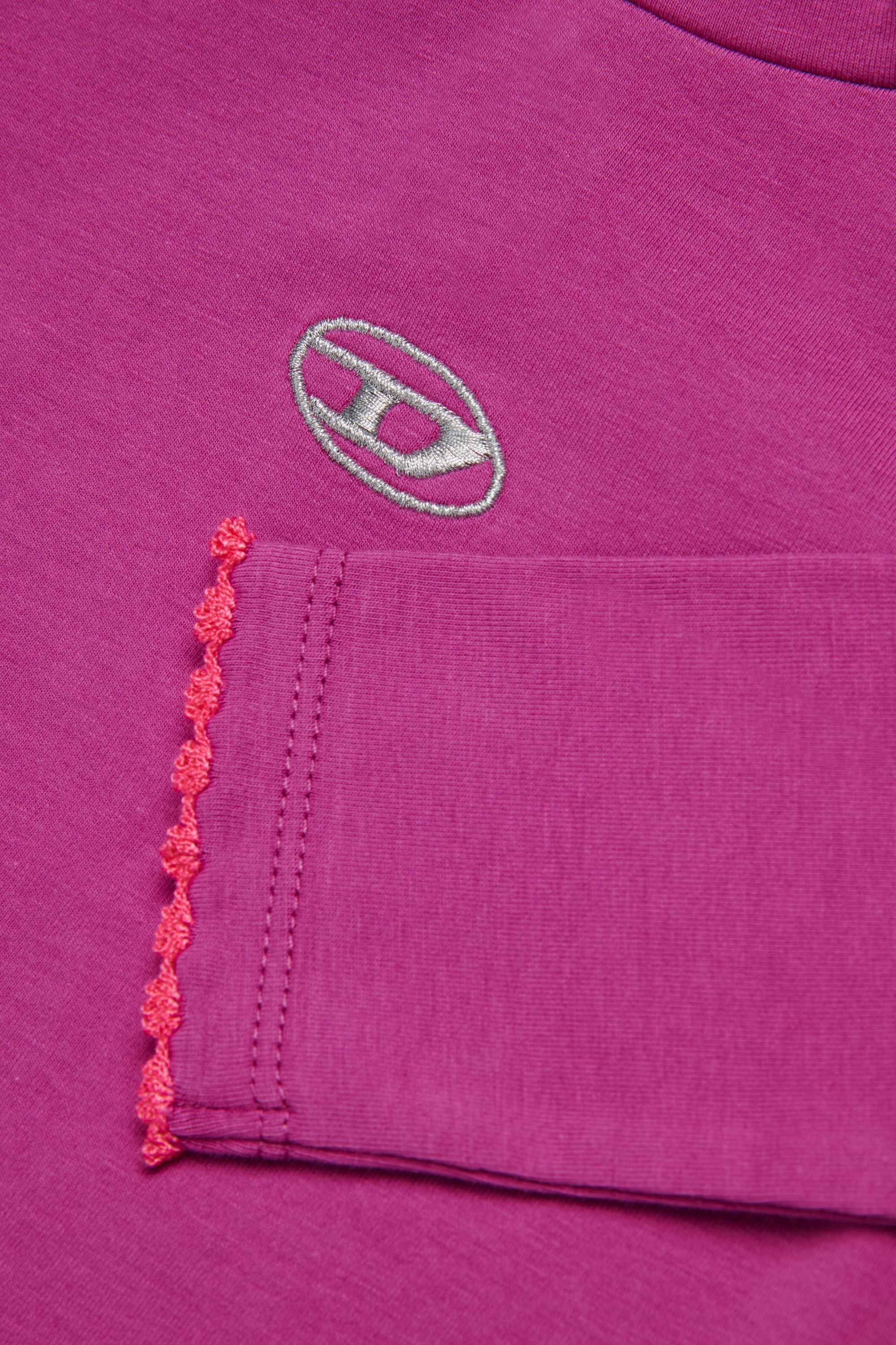 Diesel - TRESPYB, T-shirt in cotone con logo ricamato Donna in Viola - 4
