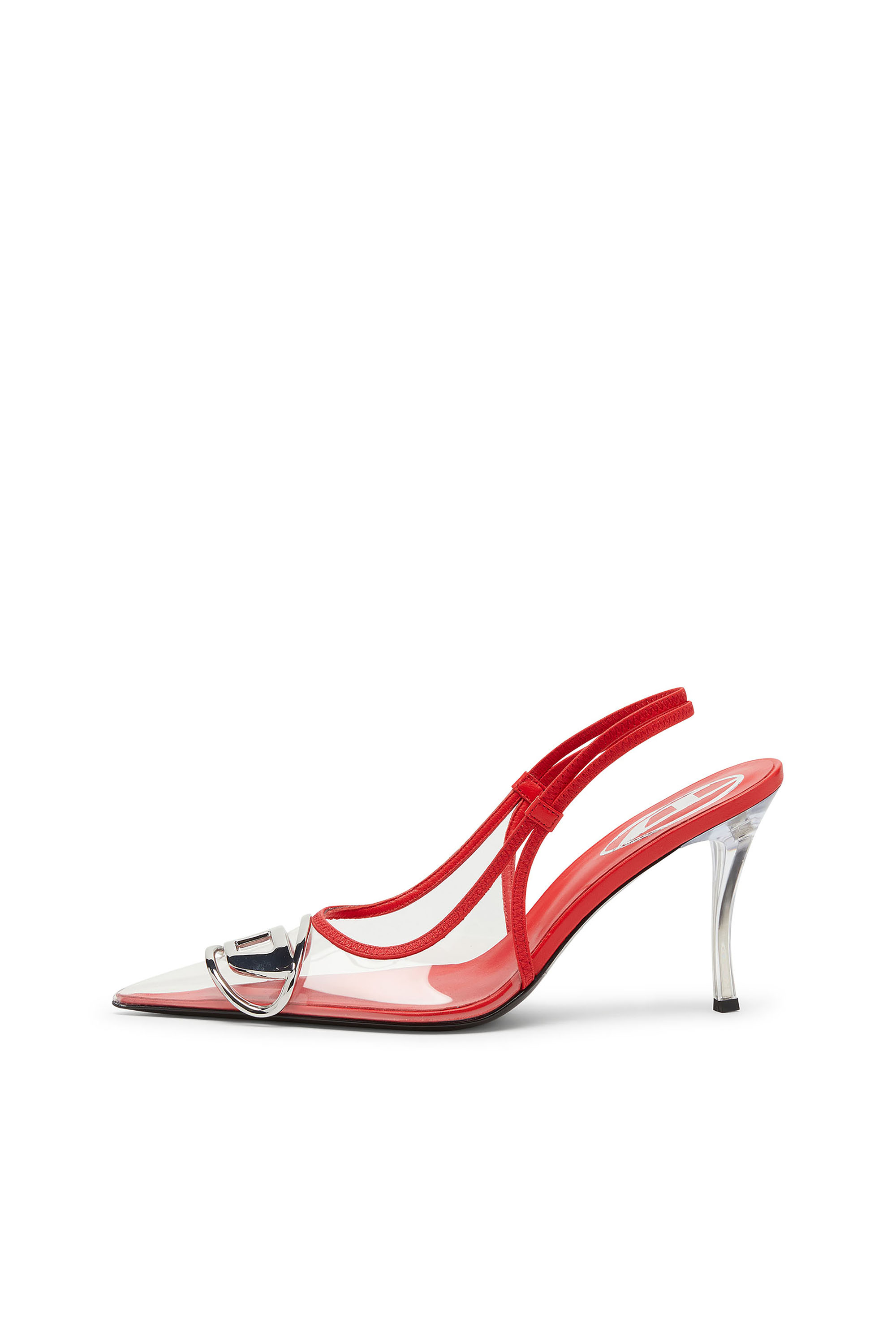 Diesel - D-VENUS SB, D-Venus-Slingback trasparenti con bordi in pelle Donna in Rosso - 2