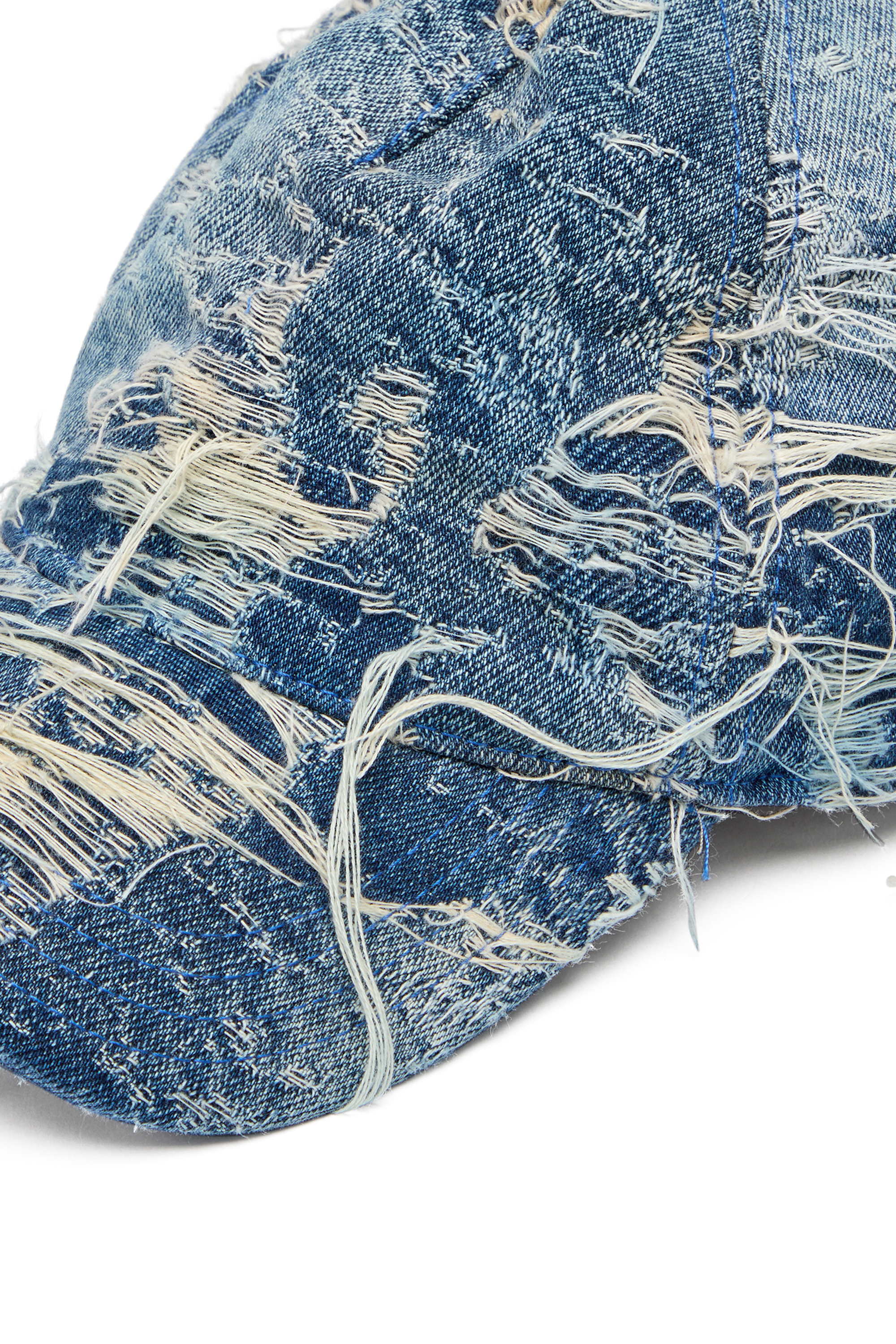 Diesel - C-ASSIDY, Cappello da baseball in denim distressed Uomo in Blu - 3