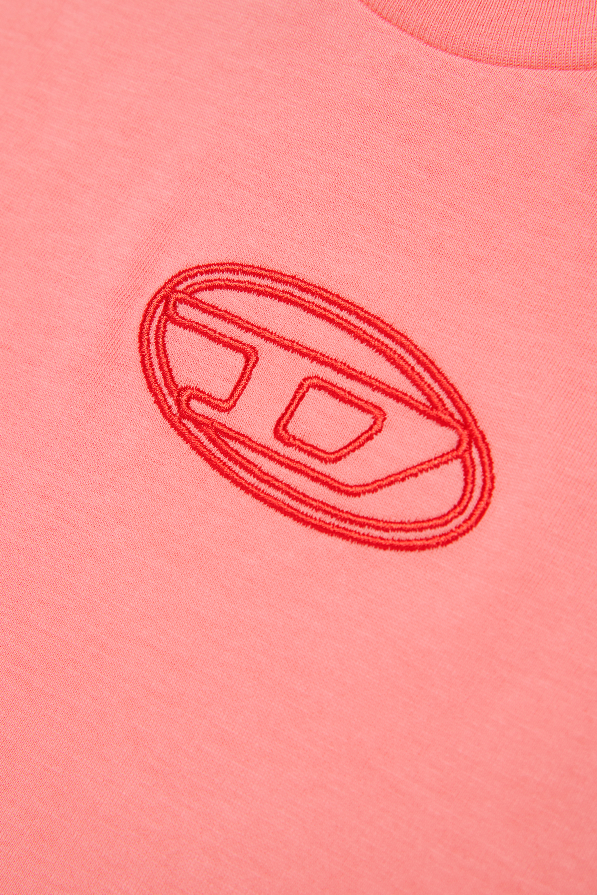 Diesel - TIXAN, T-shirt in cotone con logo centrale Donna in Rosa - 4