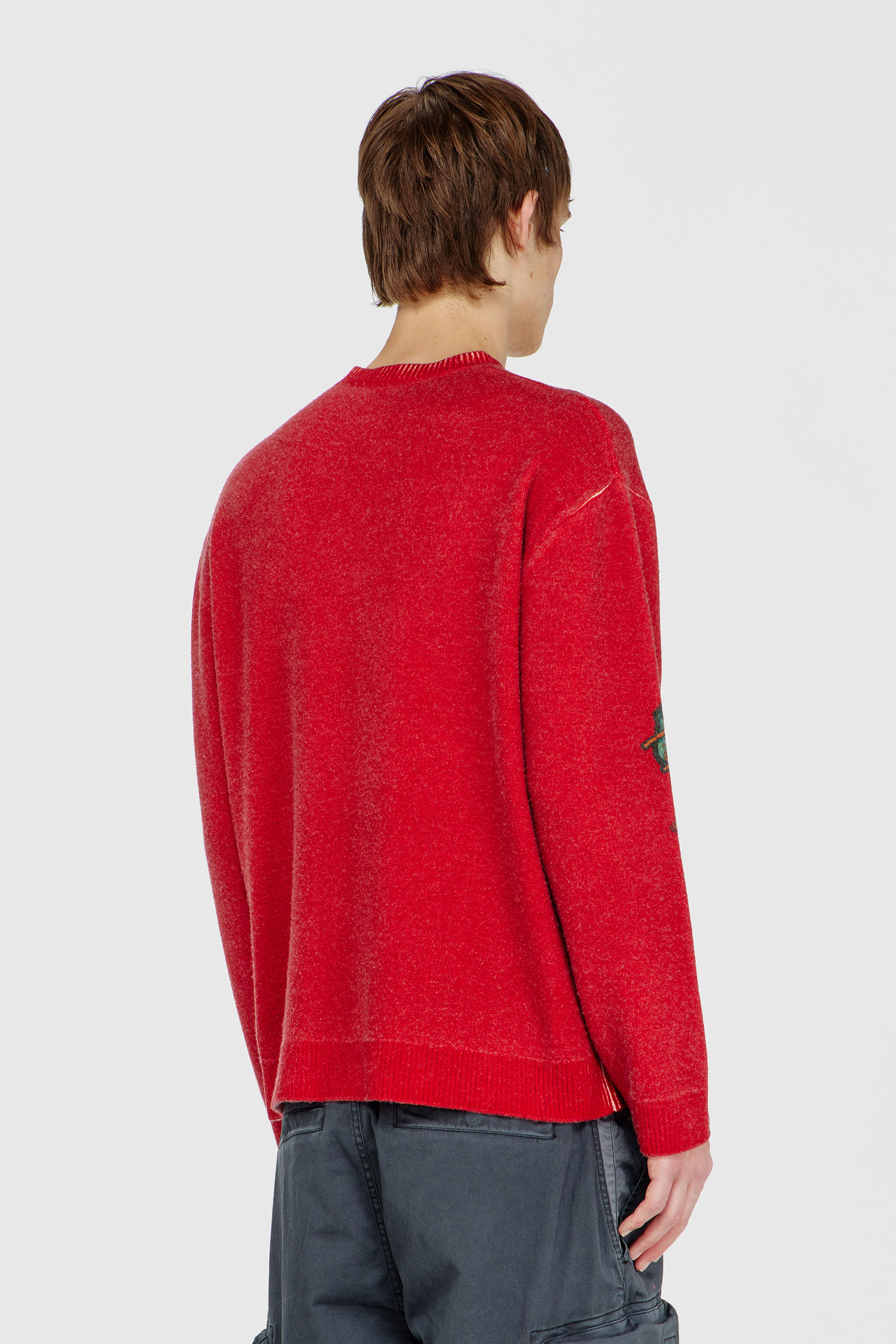 Diesel - K-PATCY, Maglione in lana con patch stampati Uomo in Rosso - 4